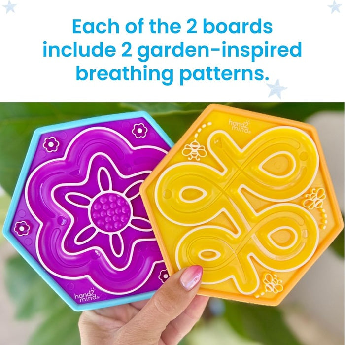Learning Resources Mindful Maze Garden Pack, Calming Sensory Breathing Boards for Kids, Mindfulness & Self-Regulation Tool, 2 Double-Sided Boards with 4 Breathing Patterns, Ages 3+