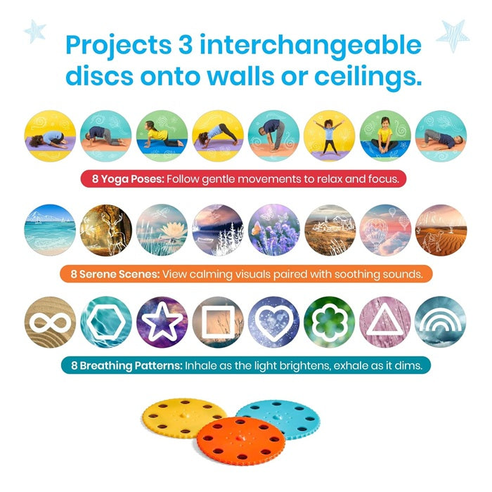 hand2mind Calming Moments Projector, Toddler Night Light, Projector for Kids Room, Kids Yoga Supplies, Social Emotional Learning Activities, Mindfulness Tools, Calming Toys, Play Therapy Toys