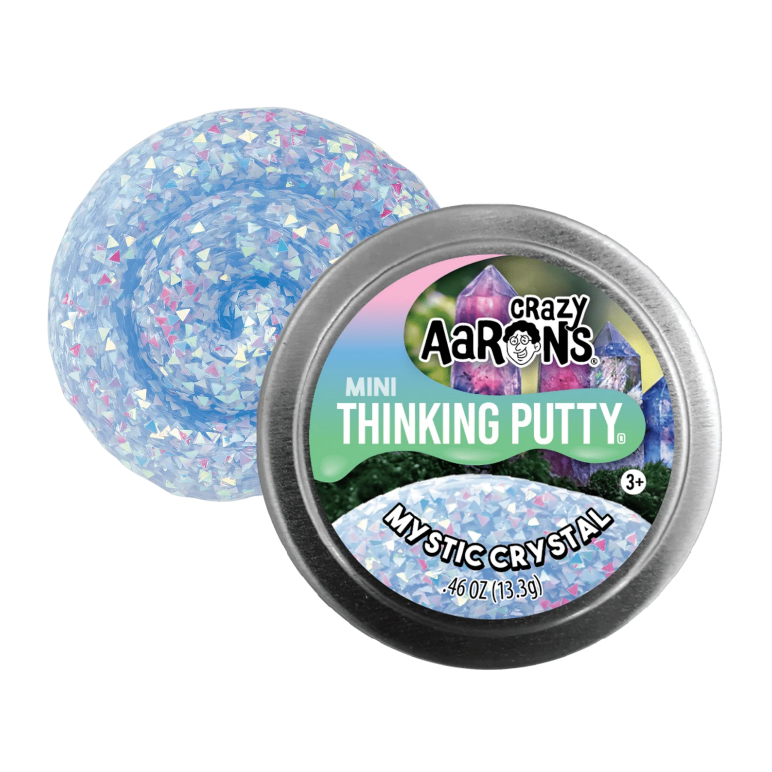 Crazy Aaron's Mini Mystic Crystal Thinking Putty, 2" Tin with 13g of Non-Toxic Sensory Play Putty which Never Dries Out, Soft Textured Creative Fidget Toy for Boys and Girls Ages 3Y+