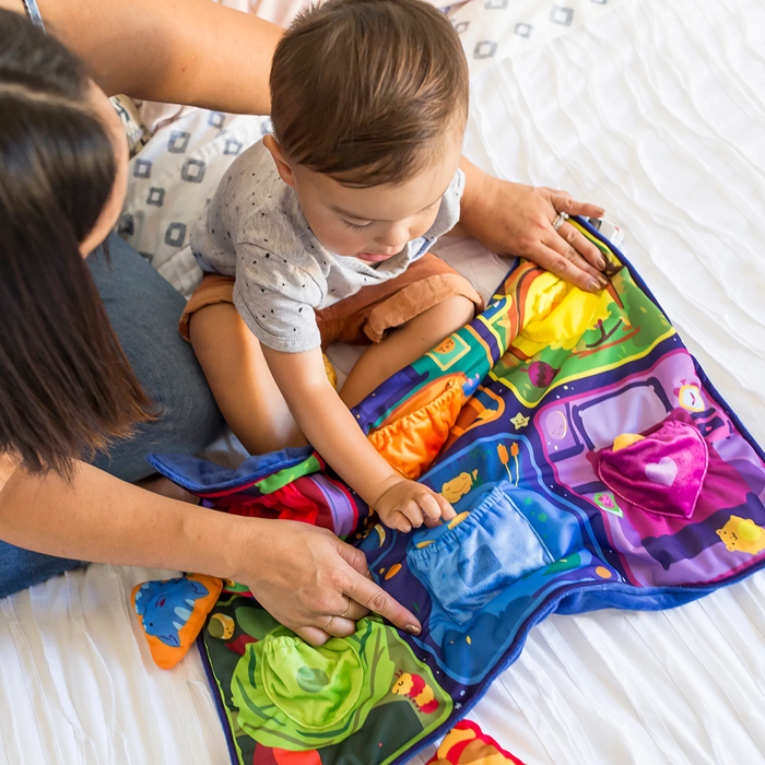 Educational Insights Bright Basics Slide & Splash Spouts – Cozy Bedtime Snuggly Blanket & Plush Animal Set for Early Routine Play (Ages 2+)