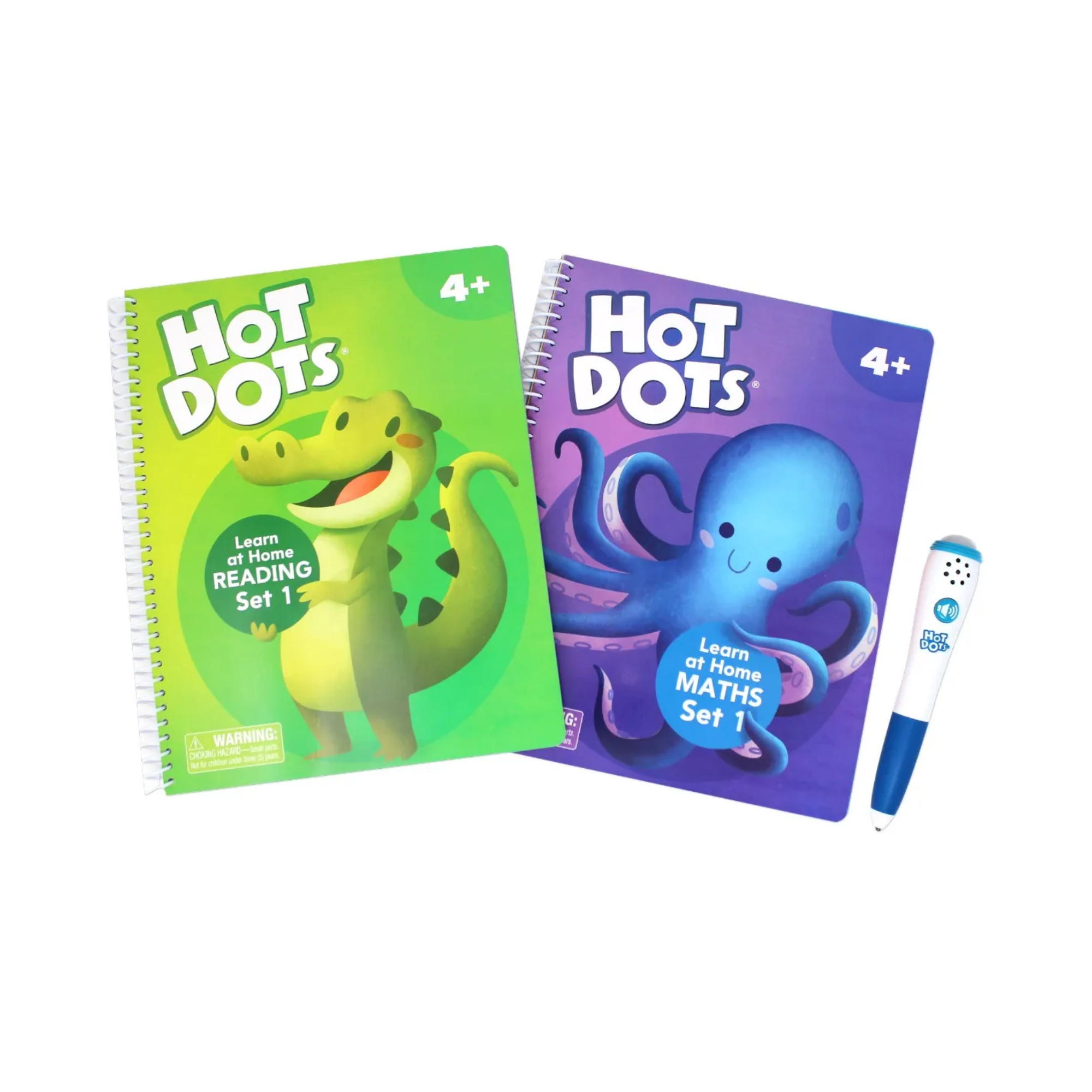 Learning Resources Hot Dots Learn at Home Reading and Maths Set 1, Interactive Learning System with Pen and 2 Activity Books, Ages 4 Plus