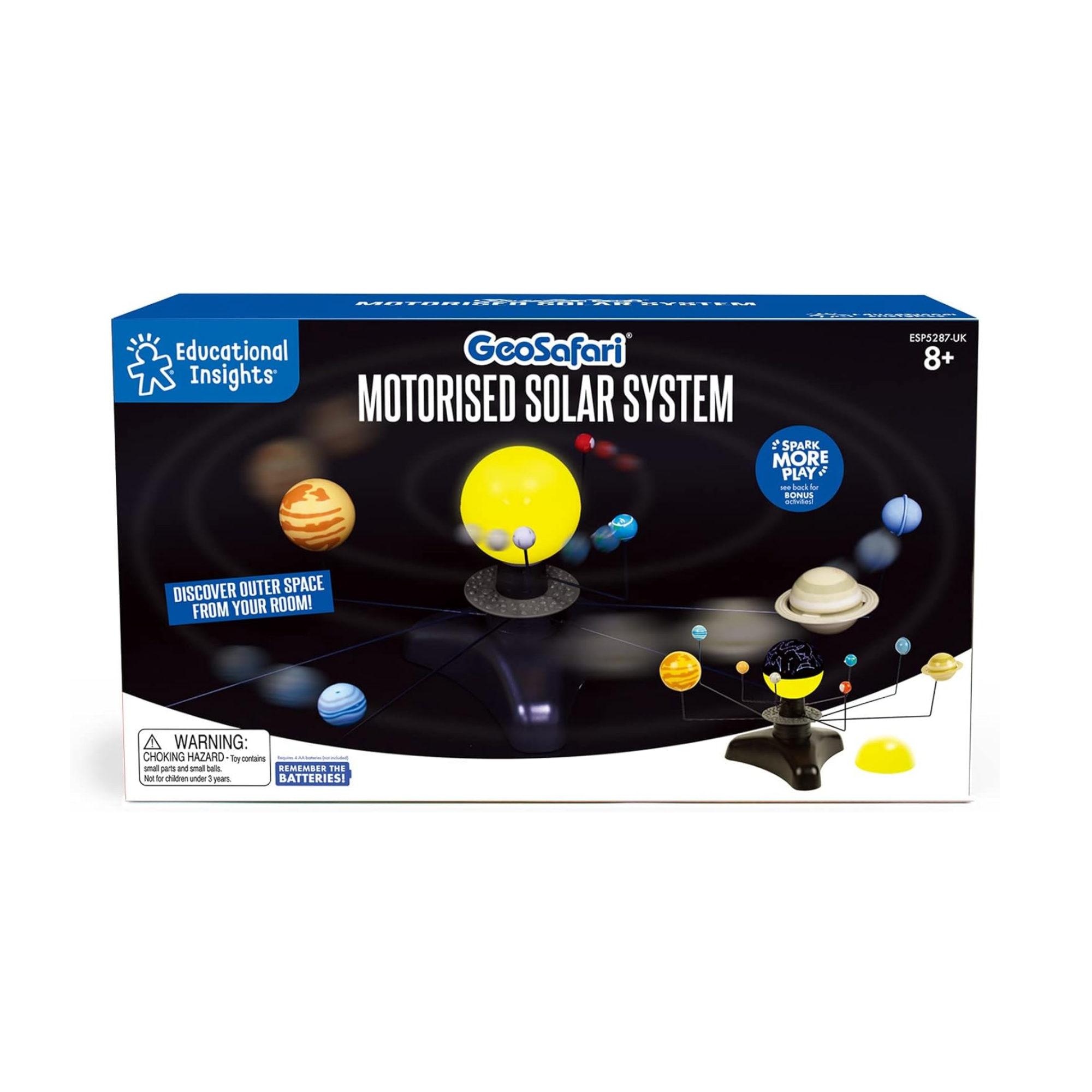 Learning Resources GeoSafari Motorised Solar System, Interactive Rotating & Revolving Model with Light-Up Sun & Star Projector, Includes Multilingual Activity Guide, For Kids Ages 8+