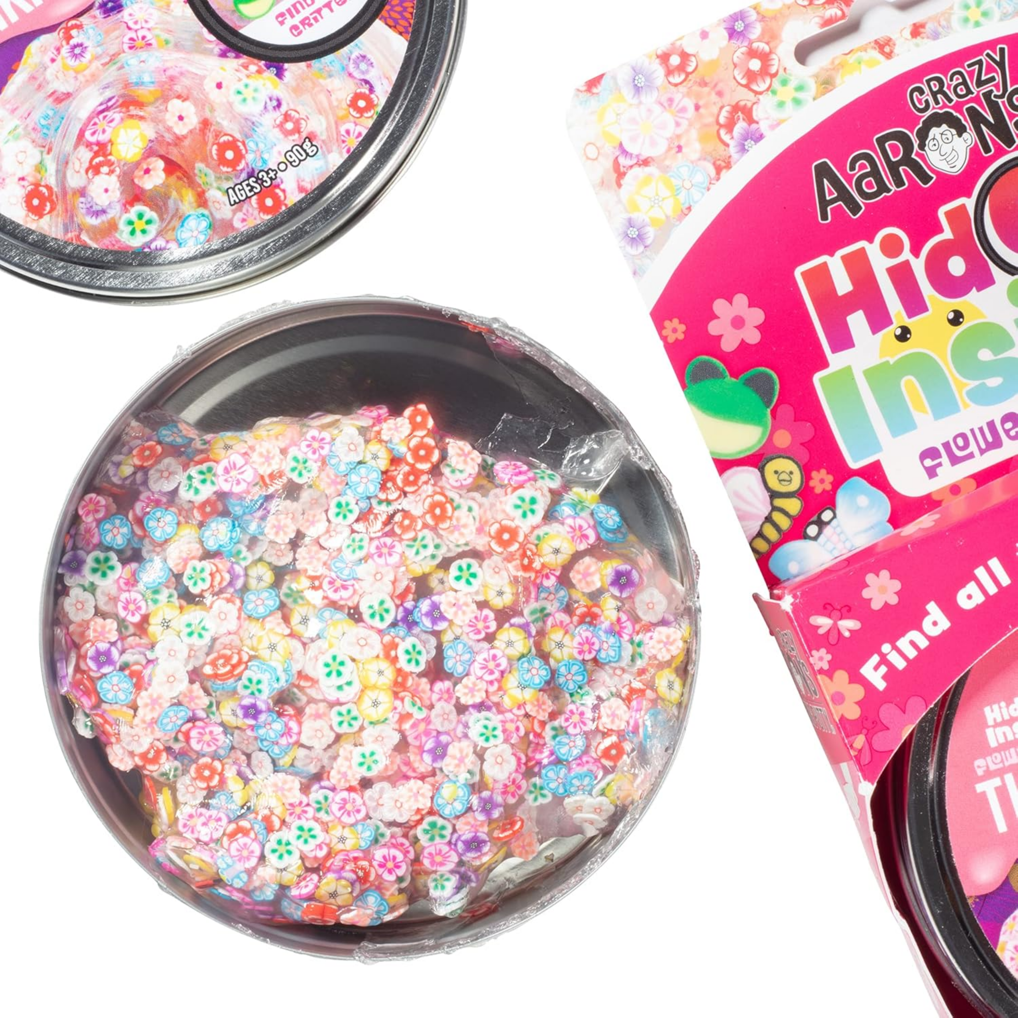 Crazy Aaron's Hide Inside! Flower Finds Thinking Putty, 4" Tin with 90g of Non-Toxic Sensory Play Putty which Never Dries Out, Soft Textured Creative Fidget Toy for Boys and Girls Ages 3Y+