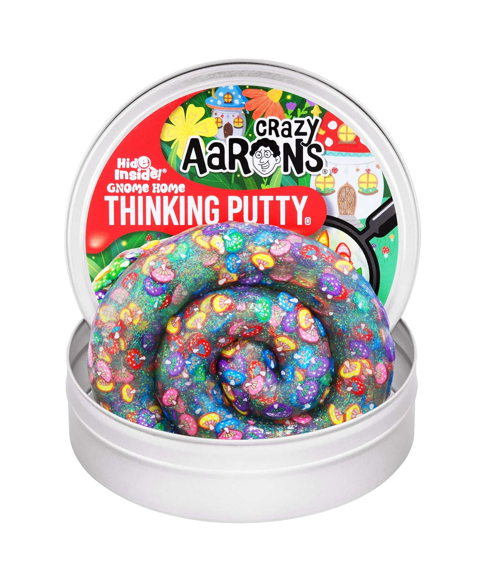 Crazy Aaron's Hide Inside! Gnome Home Thinking Putty, 4" Tin with 90g of Non-Toxic Sensory Play Putty which Never Dries Out, Soft Textured Creative Fidget Toy for Boys and Girls Ages 3Y+