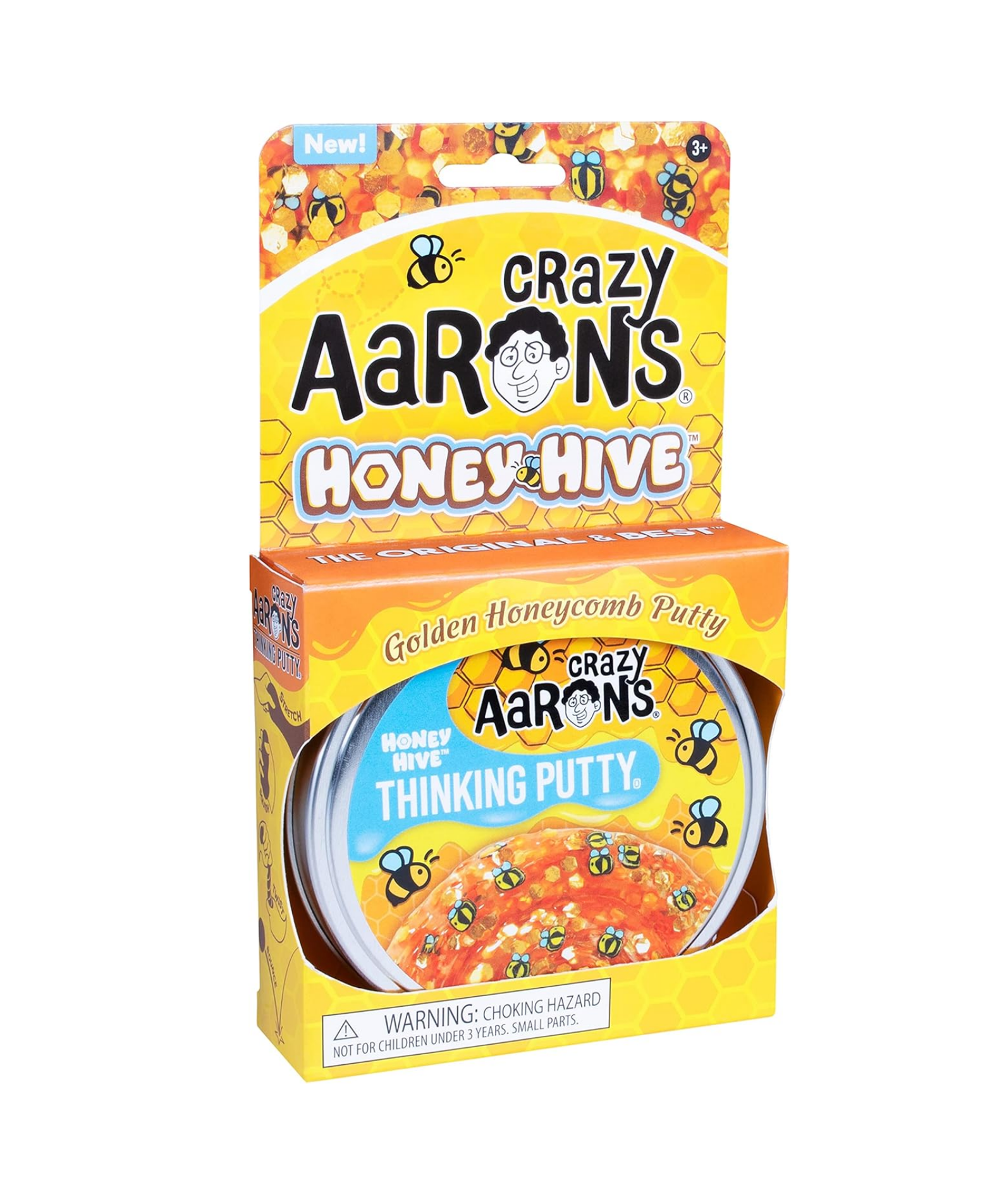Crazy Aaron's Hide Inside! Honey Hive Thinking Putty, 4" Tin with 90g of Non-Toxic Sensory Play Putty which Never Dries Out, Soft Textured Creative Fidget Toy for Boys and Girls Ages 3Y+