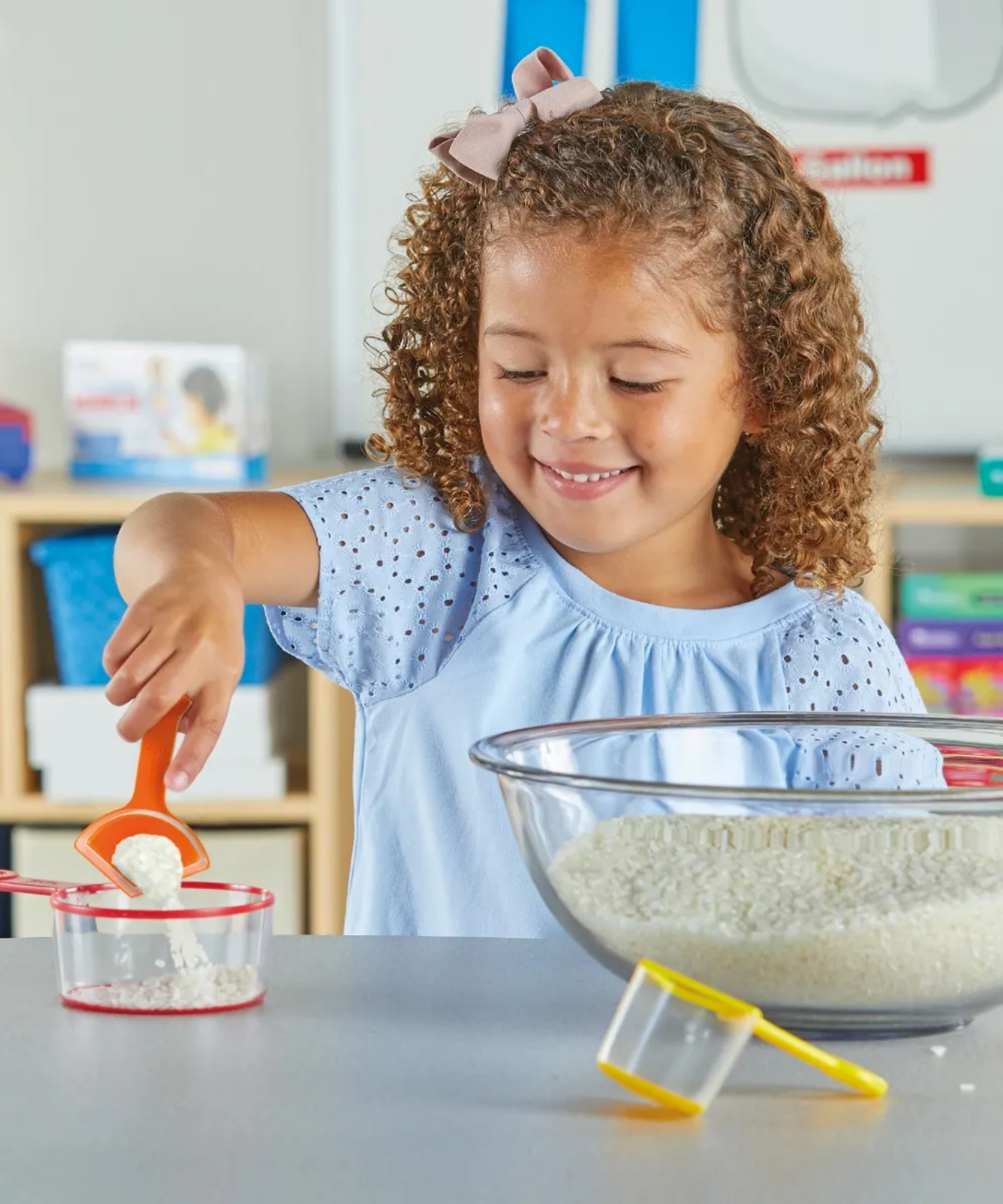 Learning Resources Rainbow Fraction Measuring Cups Set of 4 Visual Fraction Learning Tool for Kids Ages 3 Plus