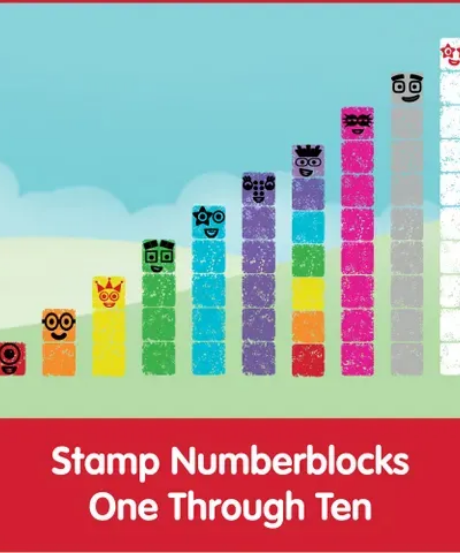 Learning Resources Numberblocks Stampoline Park Stamp Activity Set, Create Your Own Numberblocks Adventures, 32-Piece Arts & Crafts Set for Kids, Officially Licensed Learning Resources