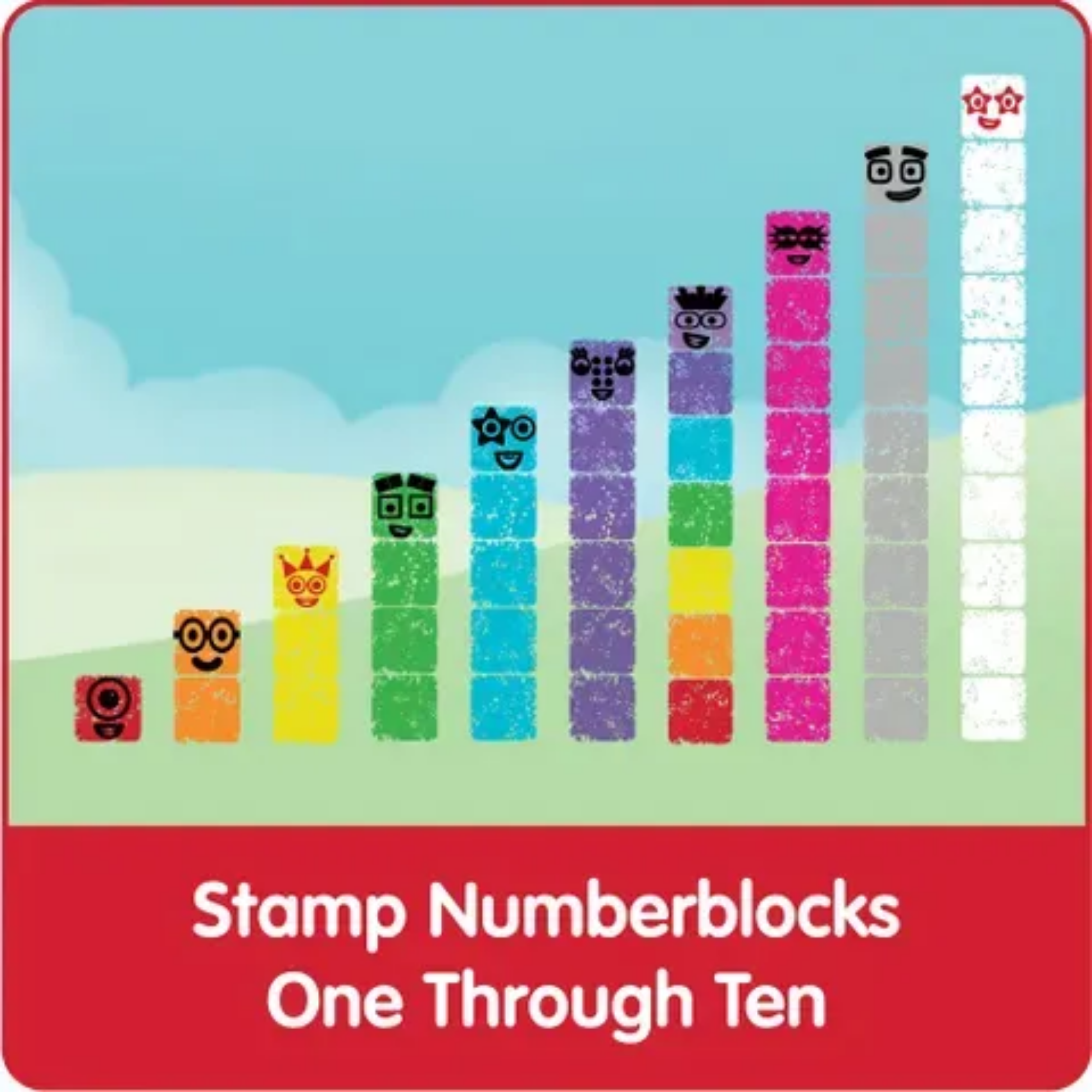 Learning Resources Numberblocks Stampoline Park Stamp Activity Set, Create Your Own Numberblocks Adventures, 32-Piece Arts & Crafts Set for Kids, Officially Licensed Learning Resources