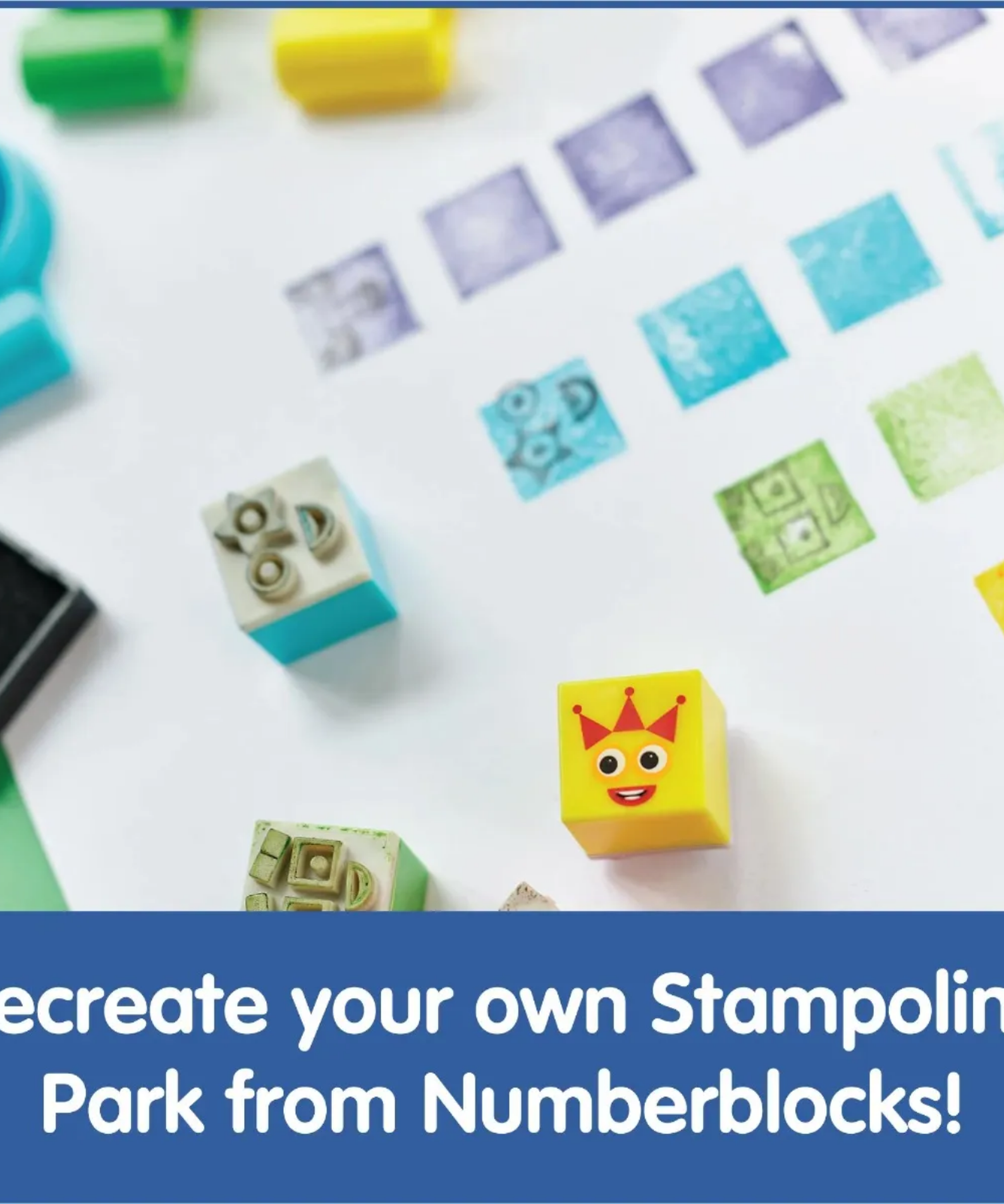 Learning Resources Numberblocks Stampoline Park Stamp Activity Set, Create Your Own Numberblocks Adventures, 32-Piece Arts & Crafts Set for Kids, Officially Licensed Learning Resources