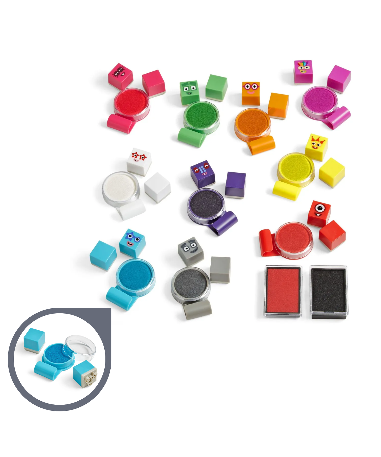 Learning Resources Numberblocks Stampoline Park Stamp Activity Set, Create Your Own Numberblocks Adventures, 32-Piece Arts & Crafts Set for Kids, Officially Licensed Learning Resources