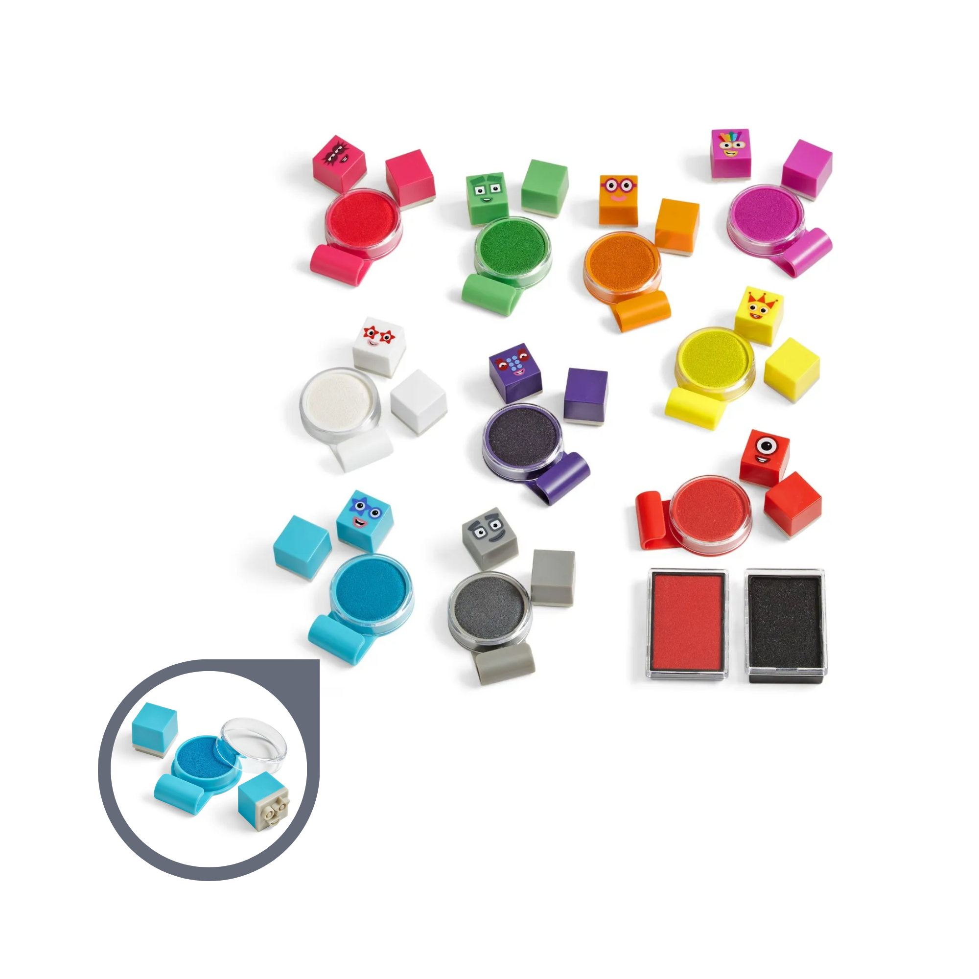 Learning Resources Numberblocks Stampoline Park Stamp Activity Set, Create Your Own Numberblocks Adventures, 32-Piece Arts & Crafts Set for Kids, Officially Licensed Learning Resources