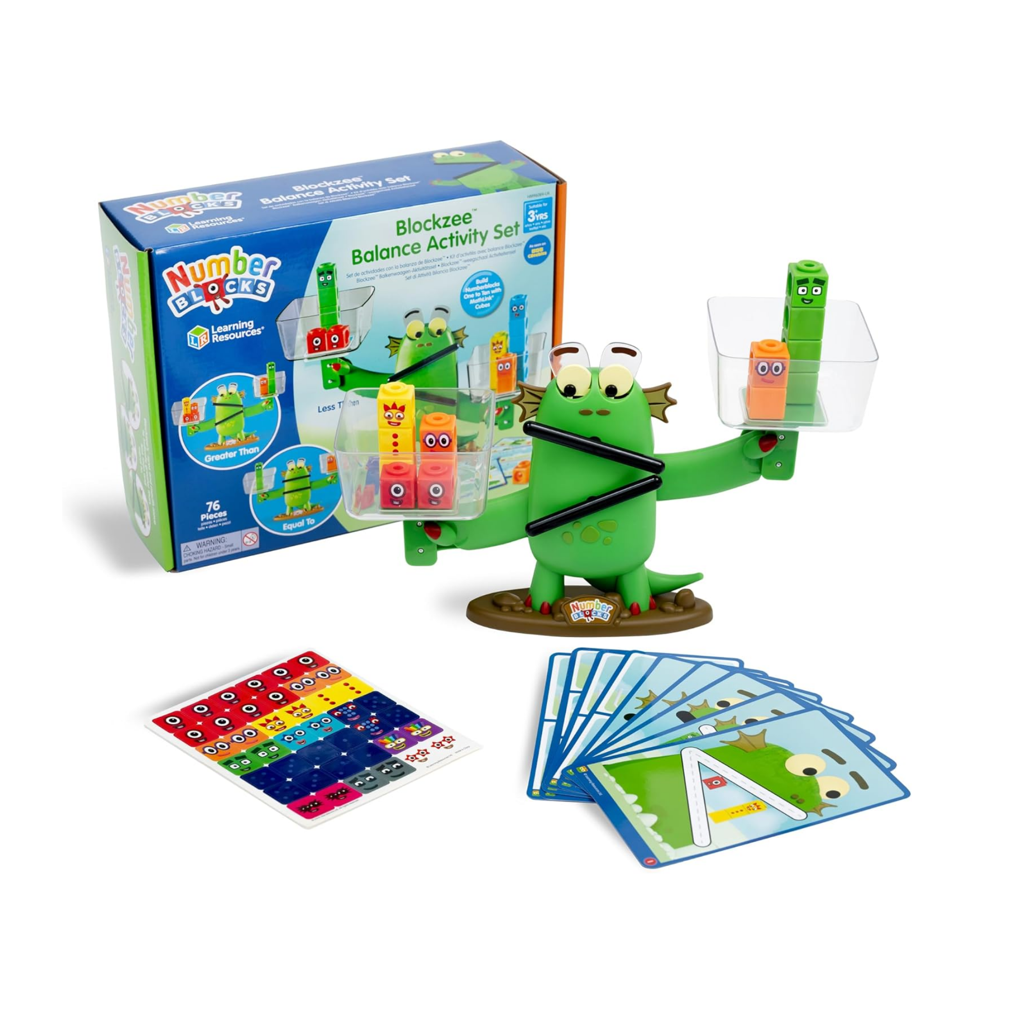 Learning Resources Numberblocks Blockzee Balance Activity Set, Interactive Math Toy with Balance Scale and Cubes, Learn Greater Than, Less Than, and Equal To, Ages 3+