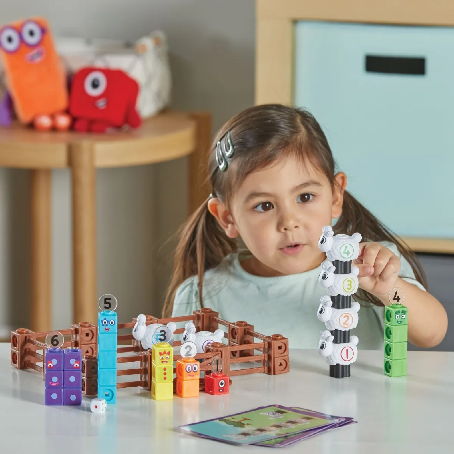 Learning Resources MathLink Cubes Numberblocks Counting Sheep Farm Activity Set, Buildable Characters, Early Math Learning Toys, and Farmyard Play, 89 Piece Set for Ages 3 and Up