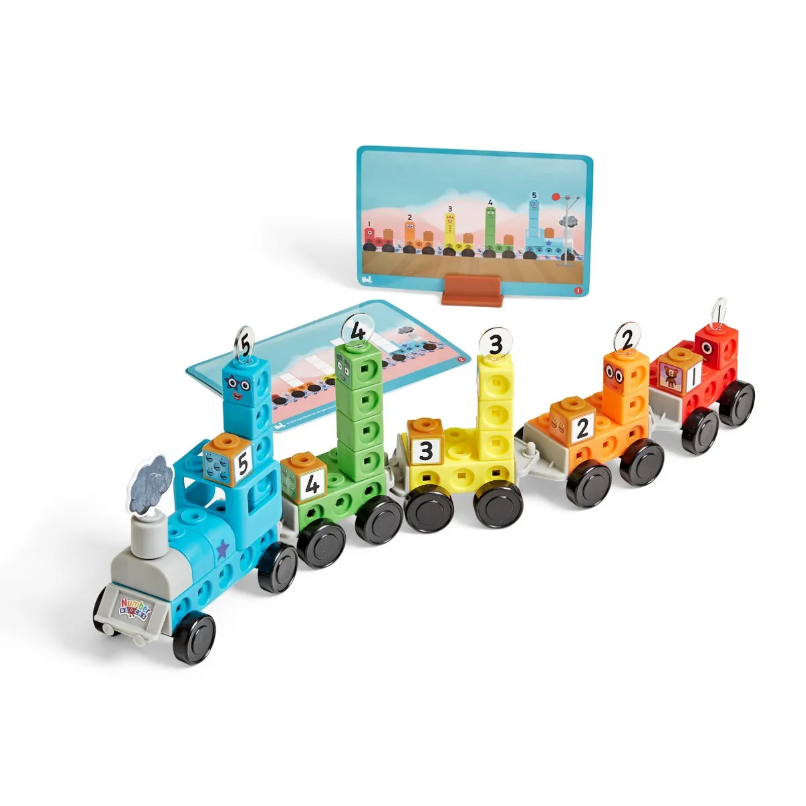 Learning Resources MathLink Cubes Numberblocks Express Train Activity Set, Buildable Number Train Toy with Maths Activities, Ages 3+