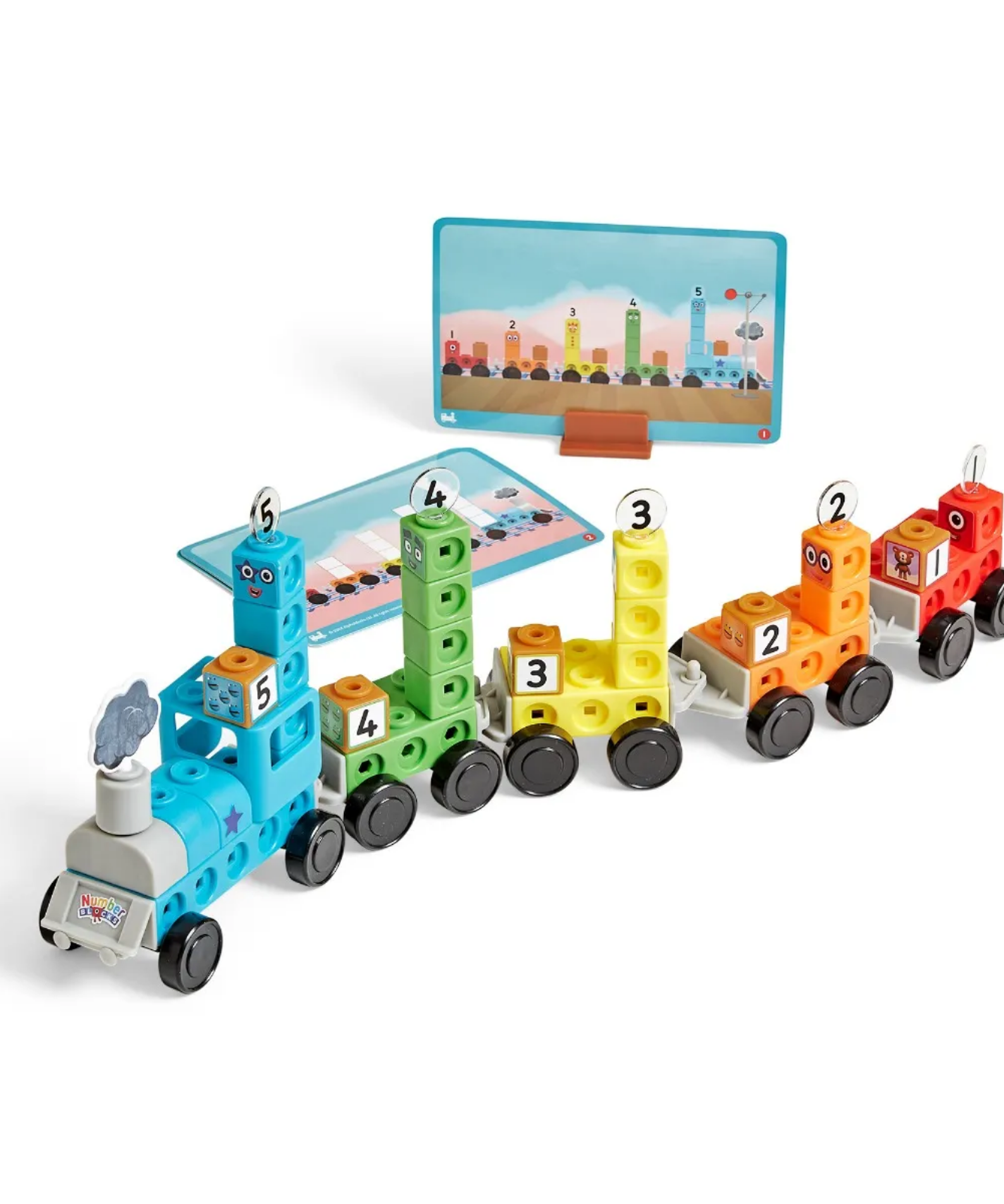 Learning Resources MathLink Cubes Numberblocks Express Train Activity Set, Buildable Number Train Toy with Maths Activities, Ages 3+