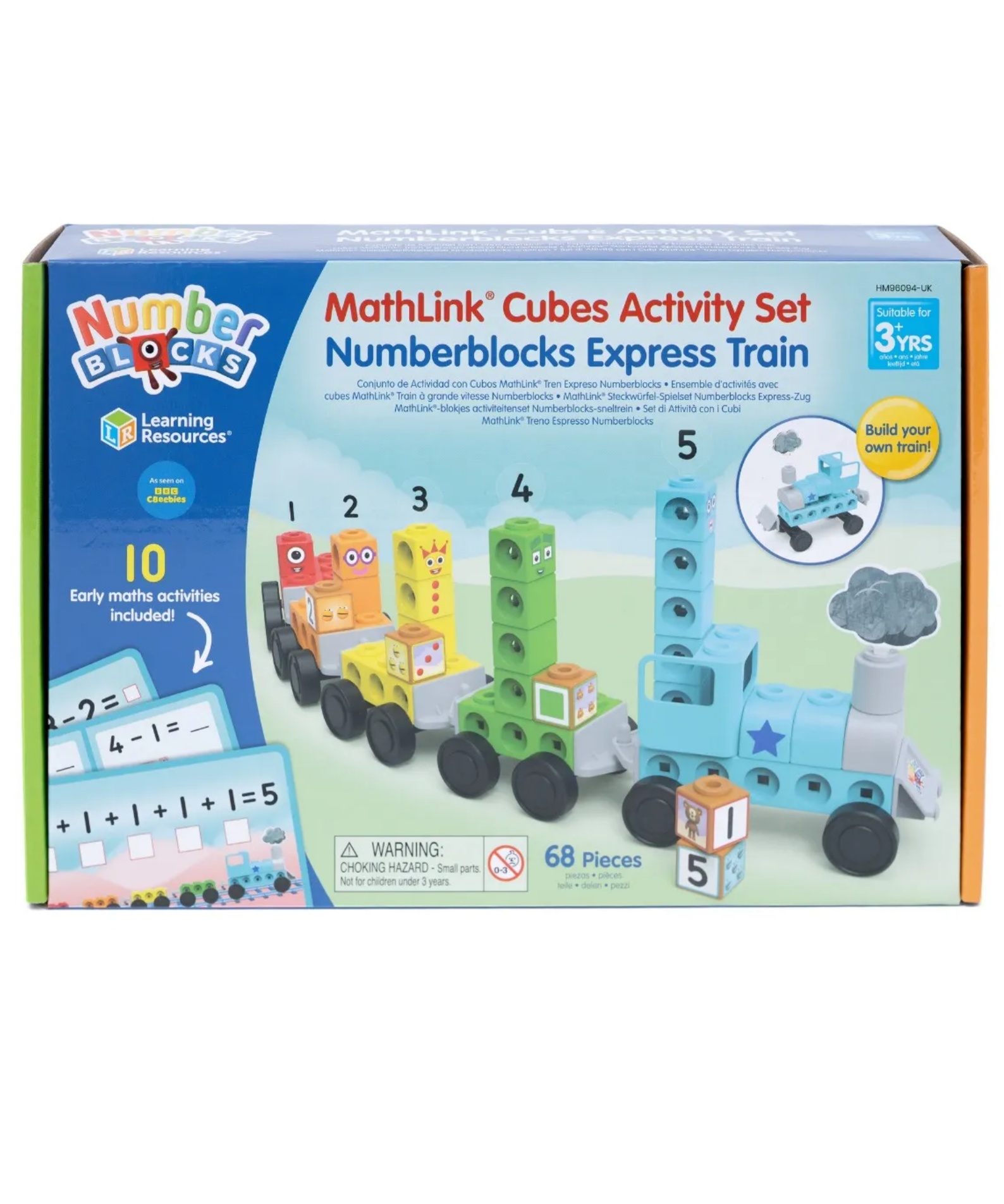 Learning Resources MathLink Cubes Numberblocks Express Train Activity Set, Buildable Number Train Toy with Maths Activities, Ages 3+