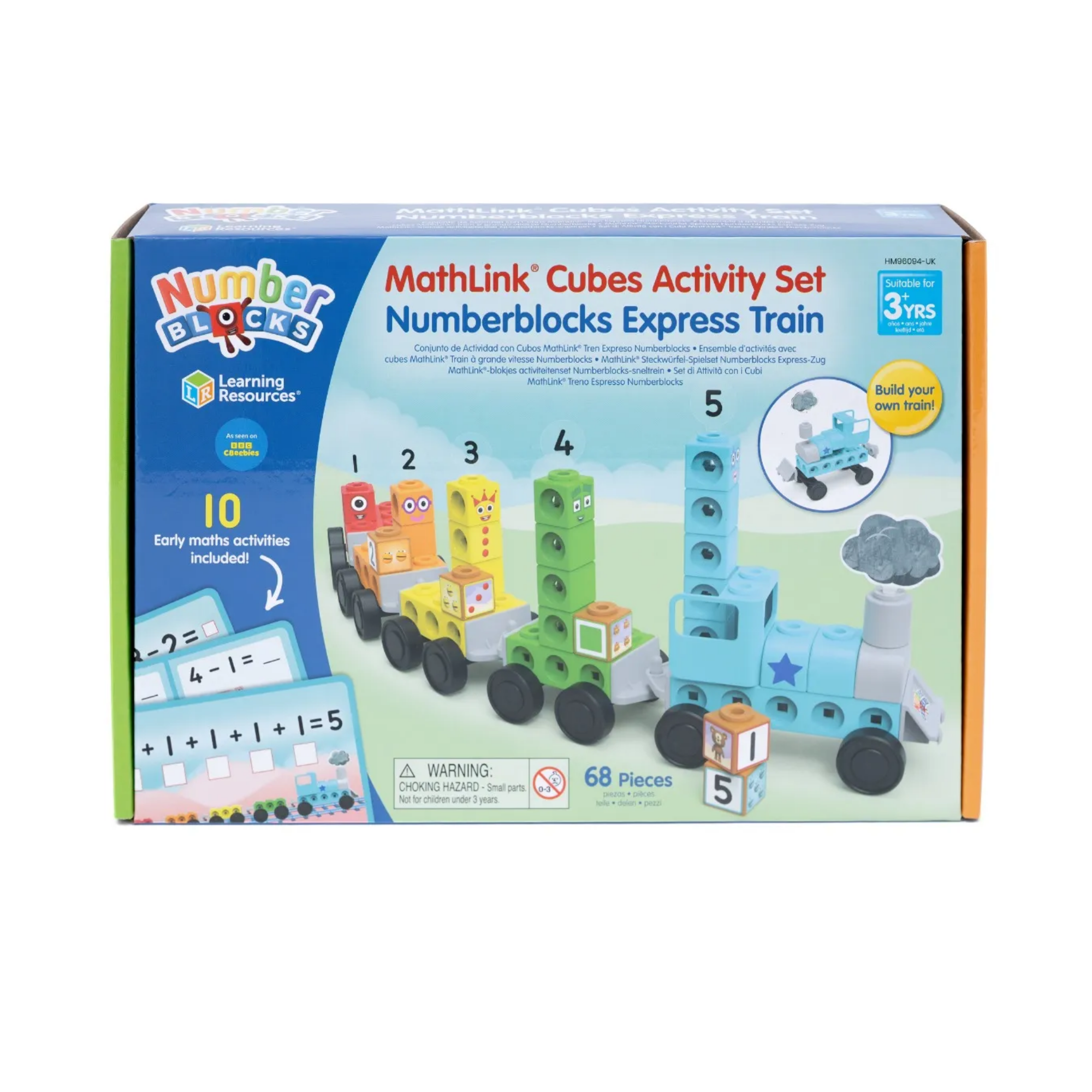 Learning Resources MathLink Cubes Numberblocks Express Train Activity Set, Buildable Number Train Toy with Maths Activities, Ages 3+