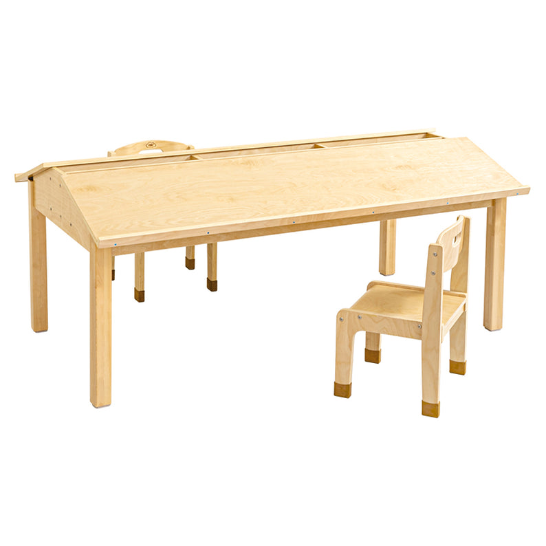 Joyees Premium Birch Wood Kids Reading Table & Activity Desk - 150 times 90cm Natural Finish