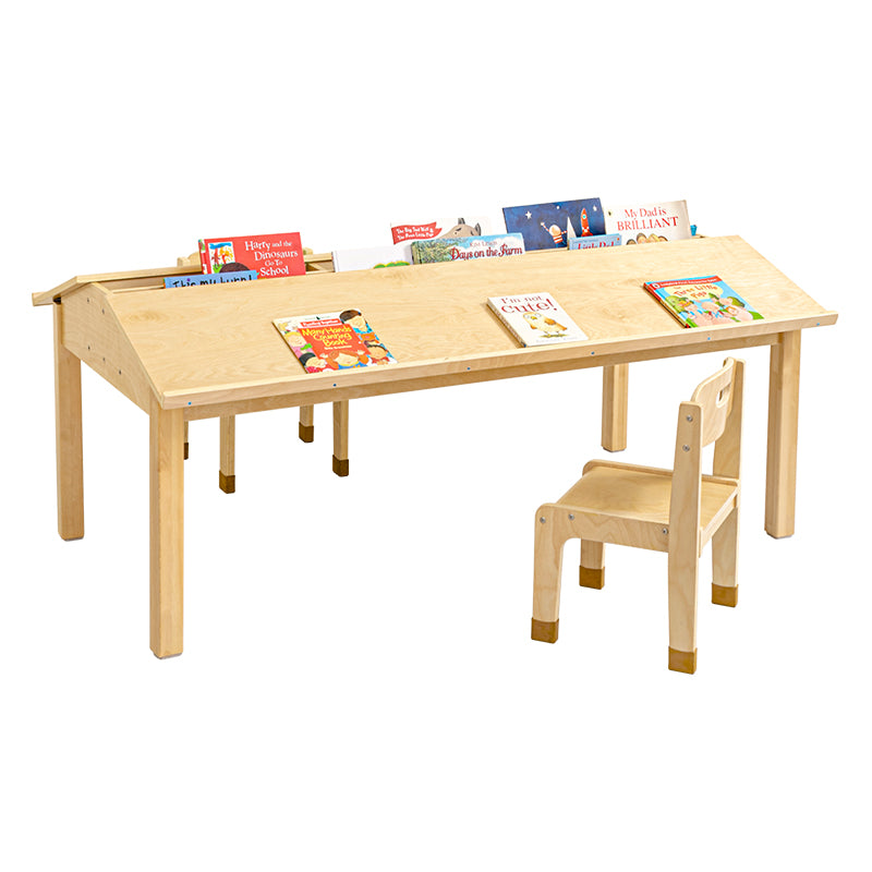 Joyees Premium Birch Wood Kids Reading Table & Activity Desk - 150 times 90cm Natural Finish