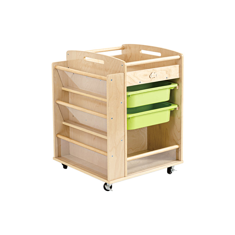 Joyees Multi-Function Birch Plywood Art & Material Trolley – Mobile Montessori Craft Storage Cart (JY-558)