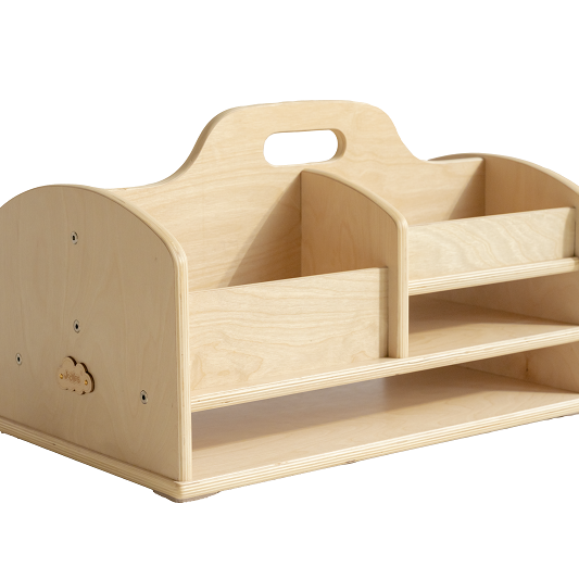 Joyees Birch Wood Toddler Arts & Crafts Organizer - Portable Desktop Storage Caddy