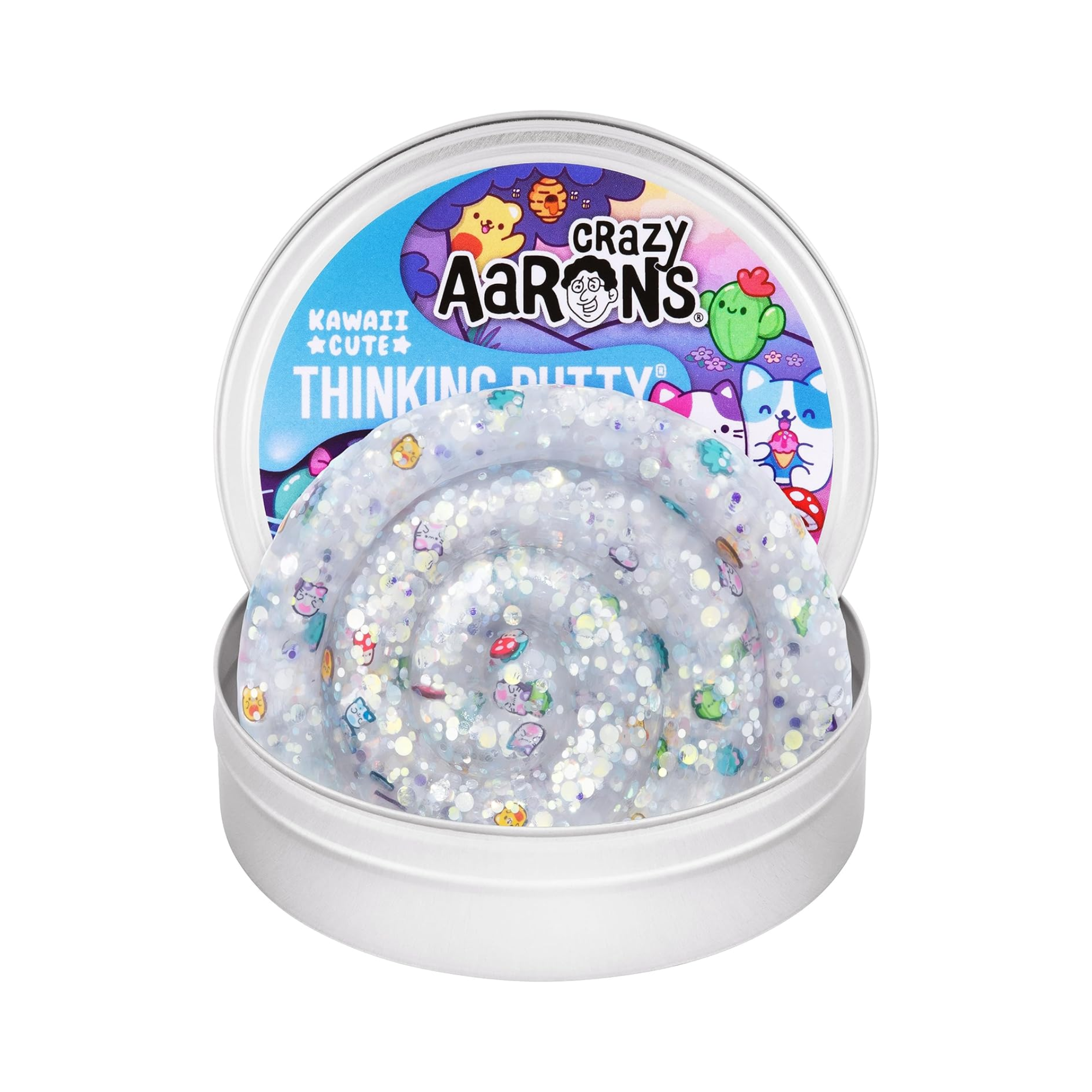 Crazy Aaron's Kawaii Cute Thinking Putty, 4" Tin with 90g of Non-Toxic Sensory Play Putty which Never Dries Out, Soft Textured Creative Fidget Toy for Boys and Girls Ages 3Y+