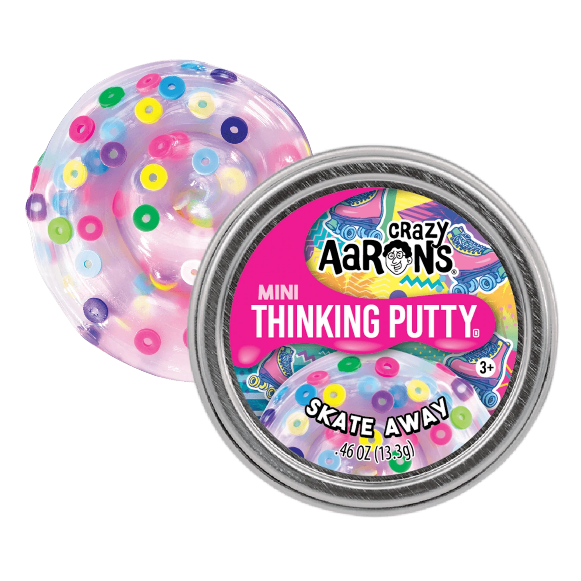 Crazy Aaron's Mini Skate Away Thinking Putty, 2" Tin with 13g of Non-Toxic Sensory Play Putty which Never Dries Out, Soft Textured Creative Fidget Toy for Boys and Girls Ages 3Y+