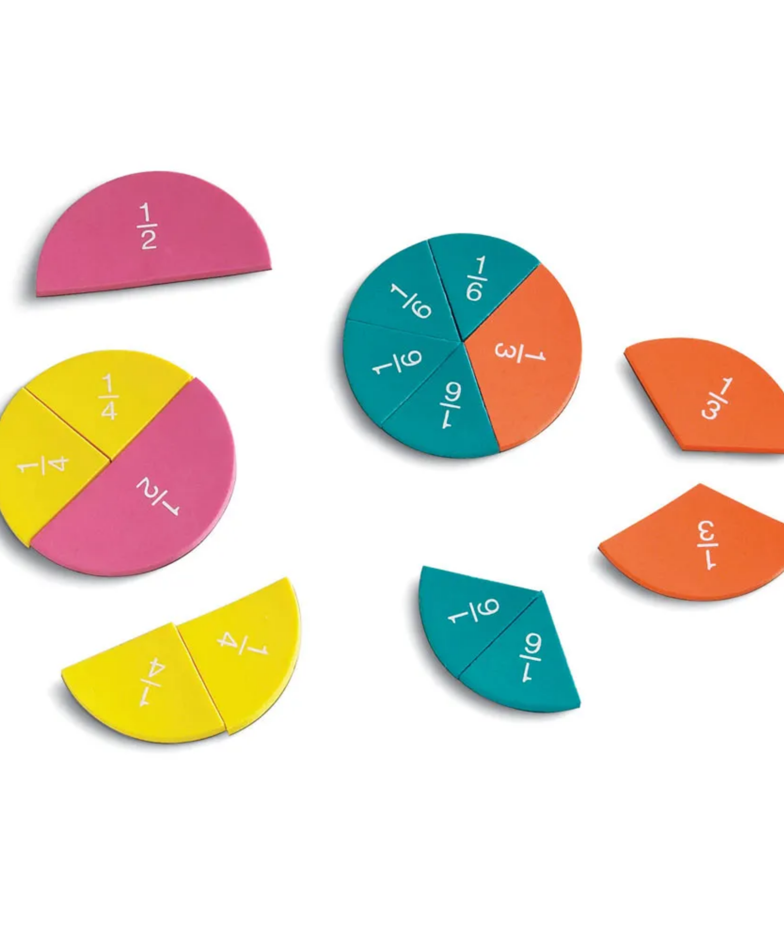 Learning Resources Magnetic Foam Rainbow Circles, Fraction Learning Set for Hands-On Maths, 51-Piece Set, Ages 6+