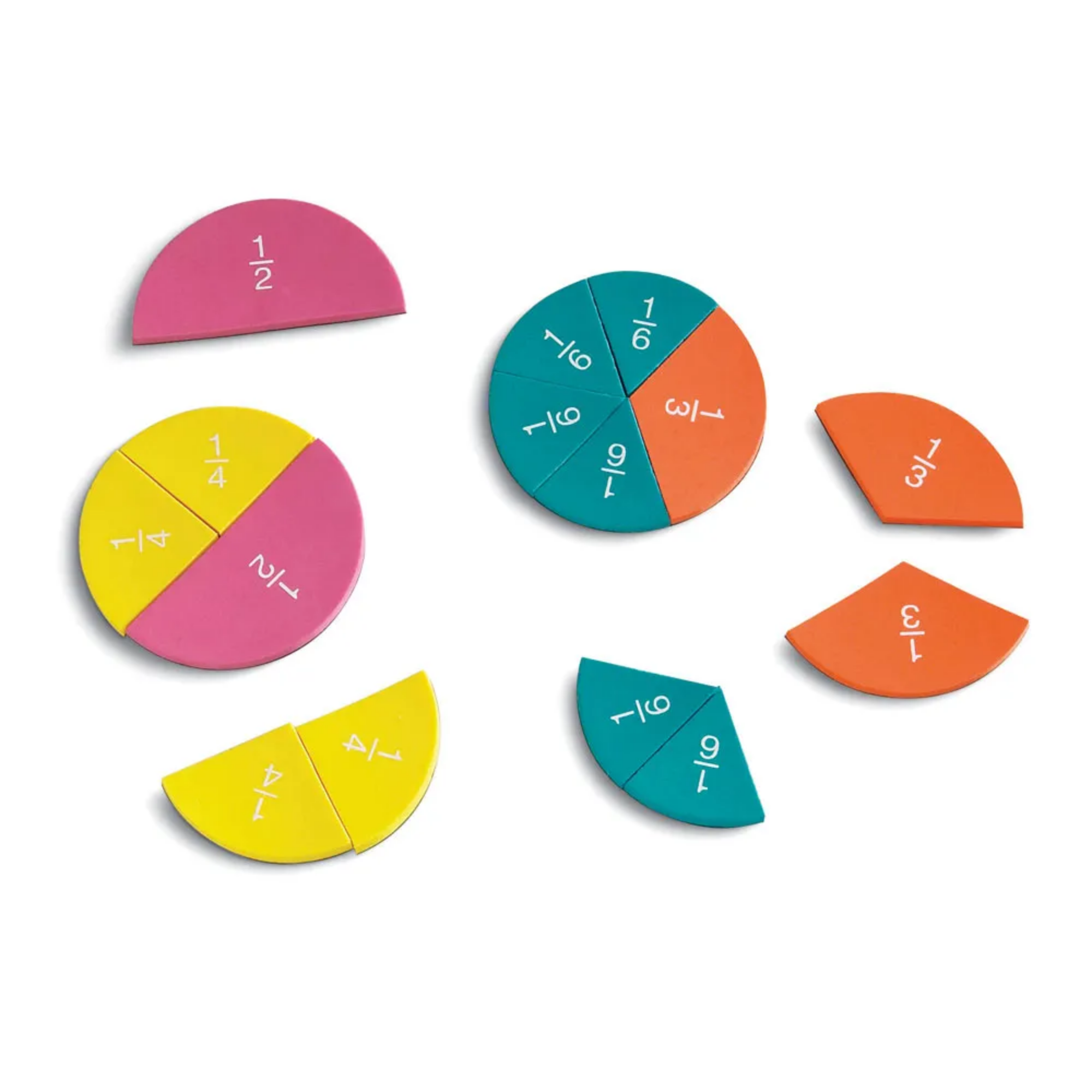 Learning Resources Magnetic Foam Rainbow Circles, Fraction Learning Set for Hands-On Maths, 51-Piece Set, Ages 6+