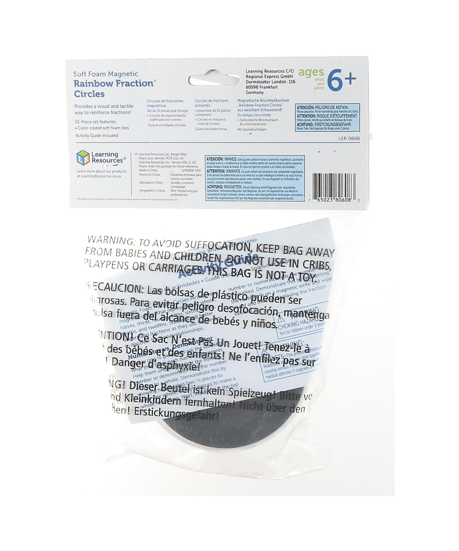 Learning Resources Magnetic Foam Rainbow Circles, Fraction Learning Set for Hands-On Maths, 51-Piece Set, Ages 6+