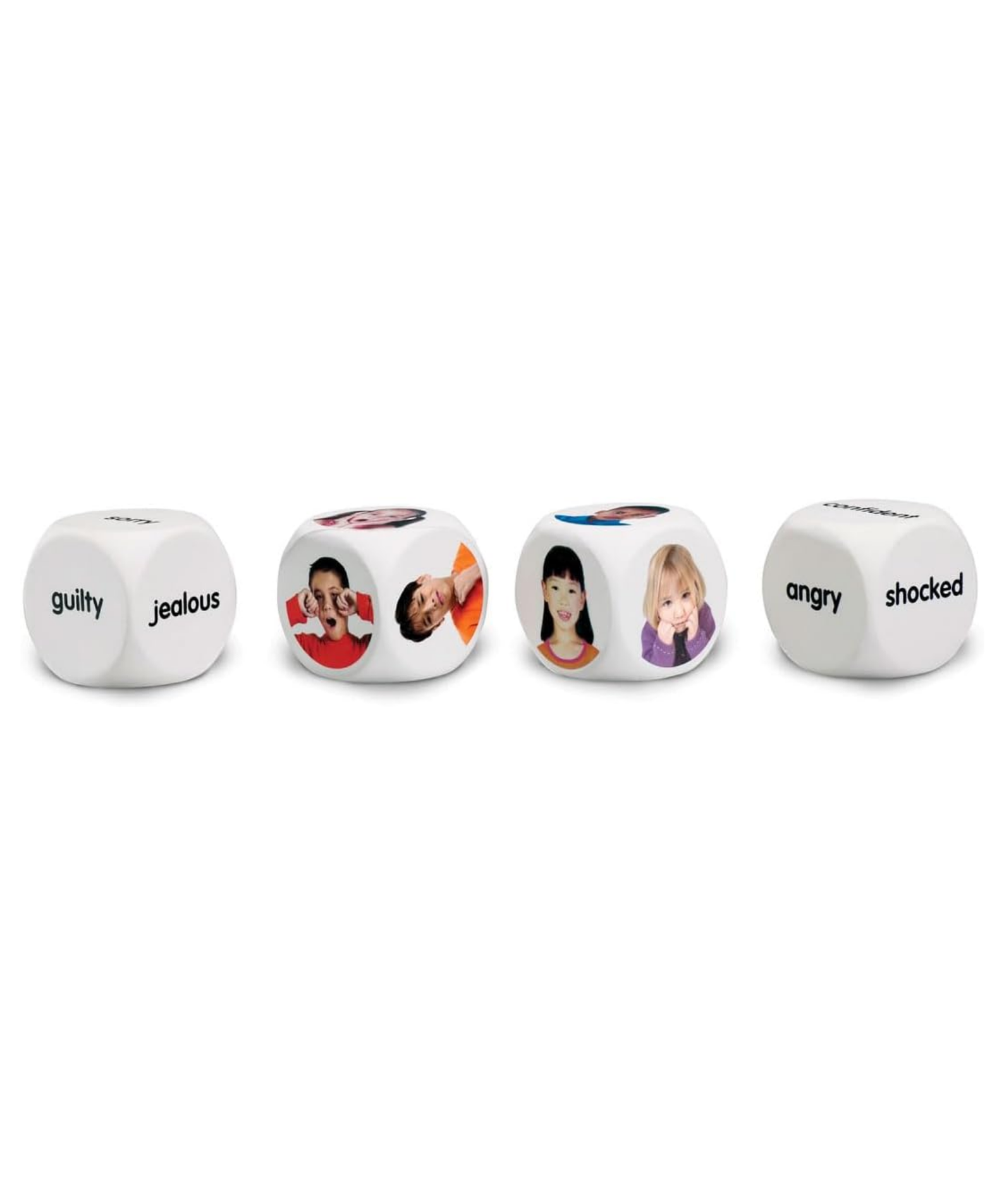 Learning Resources Emotion Cubes, Set of 4 Foam Cubes with Real-Life Photos and Emotion Words, Social Emotional Learning Toy for Kids, Build Emotional Awareness and Vocabulary, Ages 3+