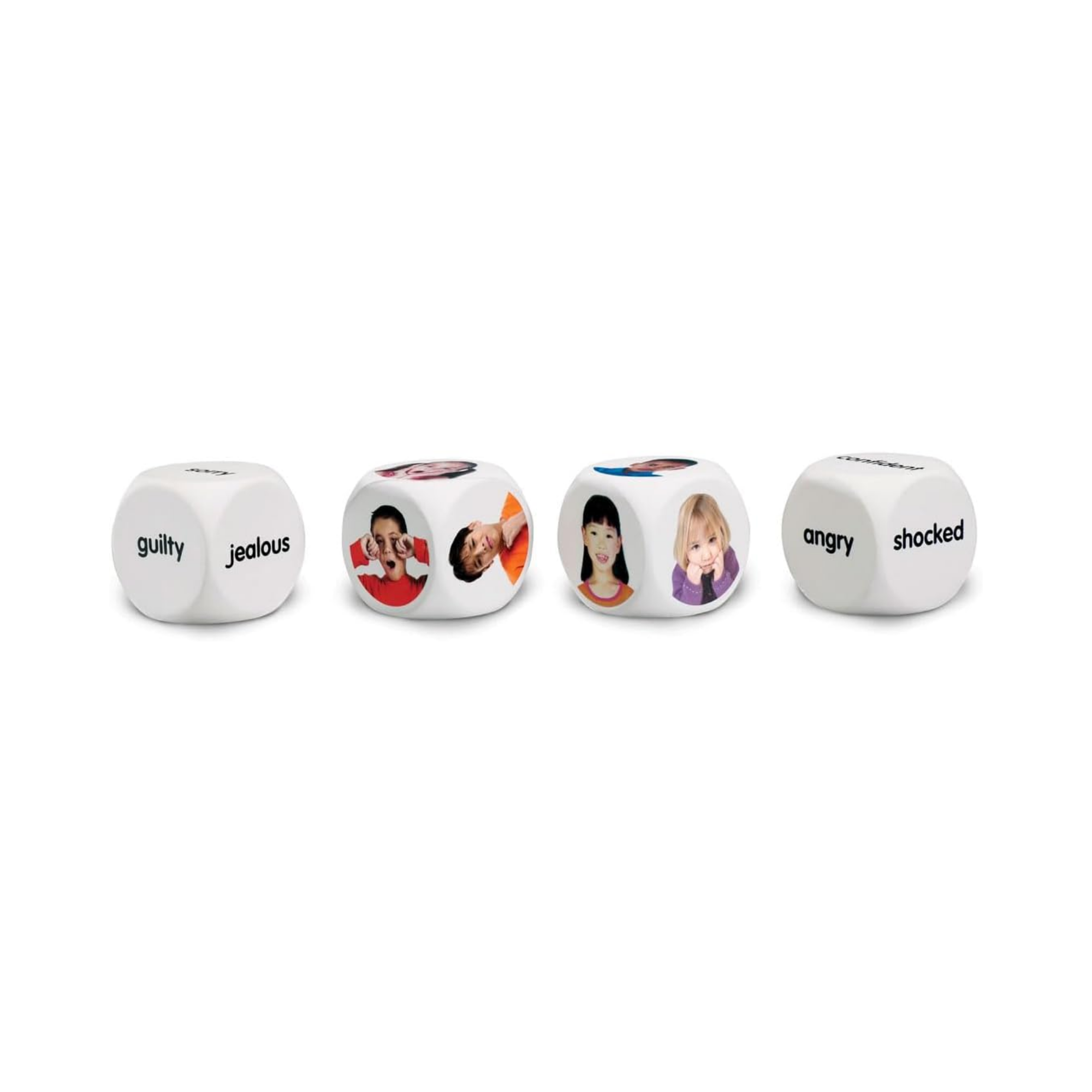 Learning Resources Emotion Cubes, Set of 4 Foam Cubes with Real-Life Photos and Emotion Words, Social Emotional Learning Toy for Kids, Build Emotional Awareness and Vocabulary, Ages 3+