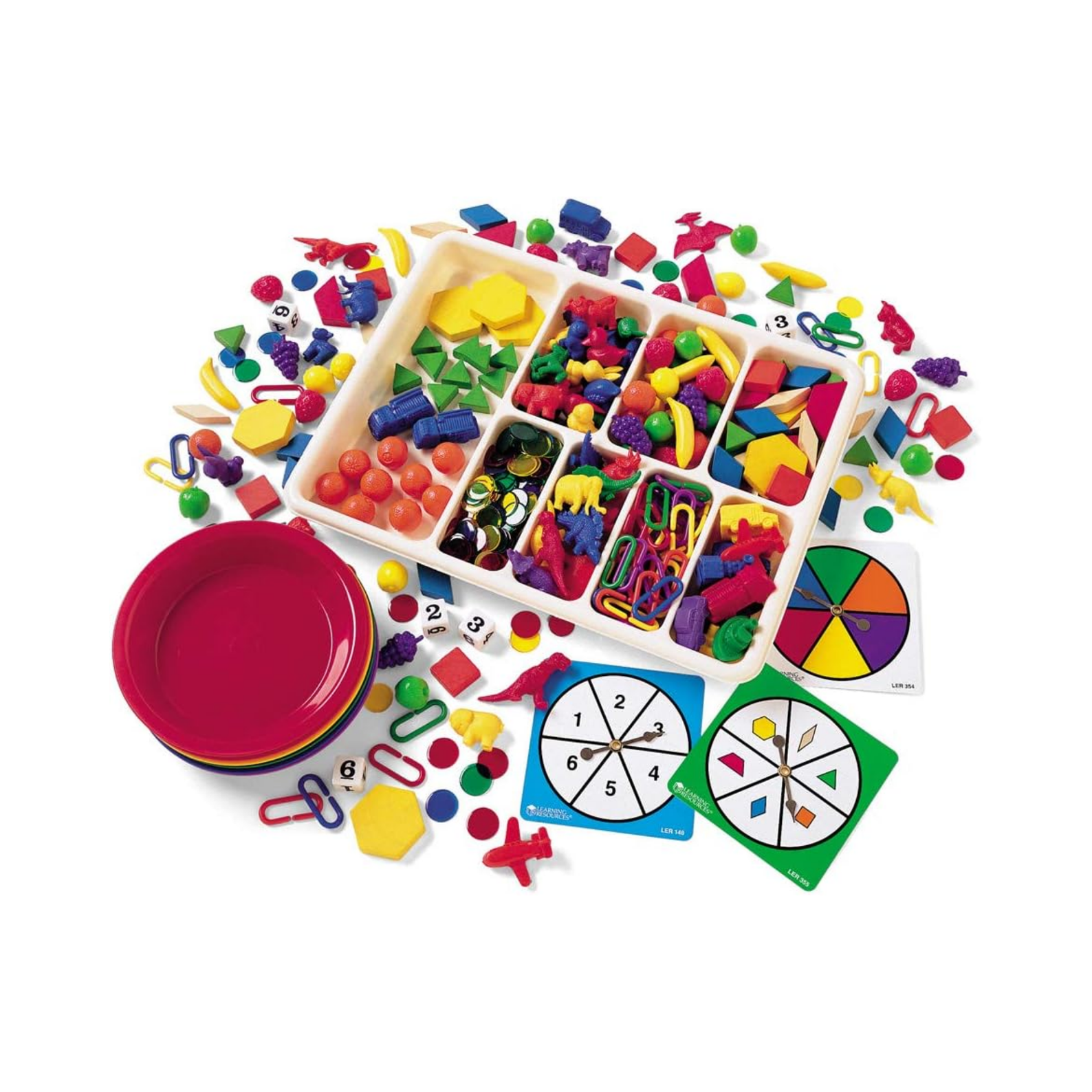 Learning Resources The Original Super Sorting Set, 600+ Pieces, Includes Sorting Bowls & Tray, Ideal for Early Maths, Counting & Classification, Classroom & Home Learning, Ages 3+ - Quick Learning