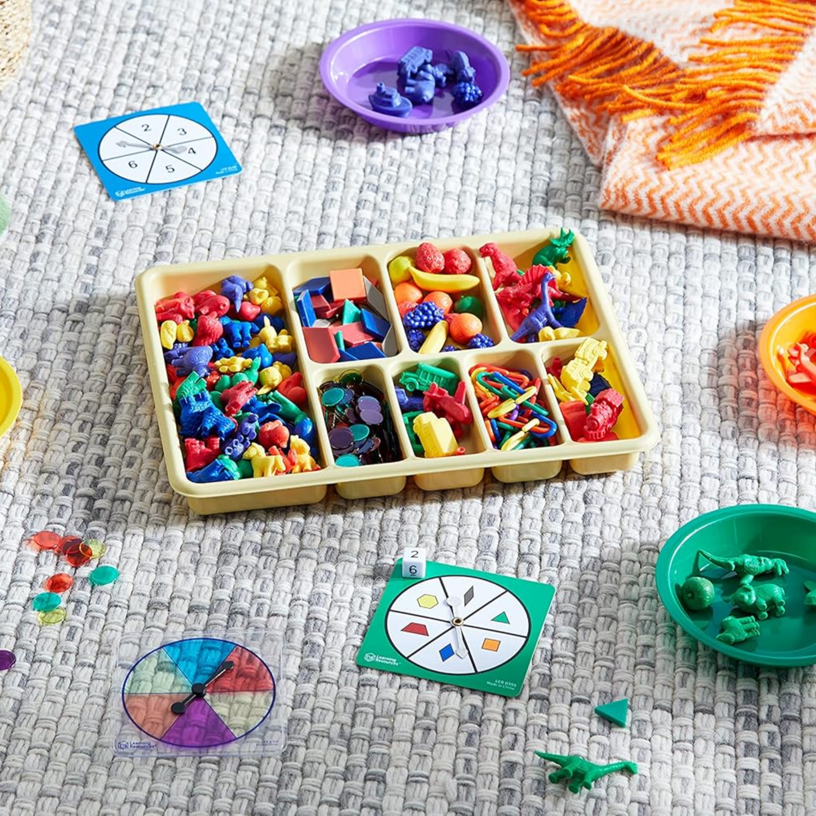 Learning Resources The Original Super Sorting Set, 600+ Pieces, Includes Sorting Bowls & Tray, Ideal for Early Maths, Counting & Classification, Classroom & Home Learning, Ages 3+ - Quick Learning