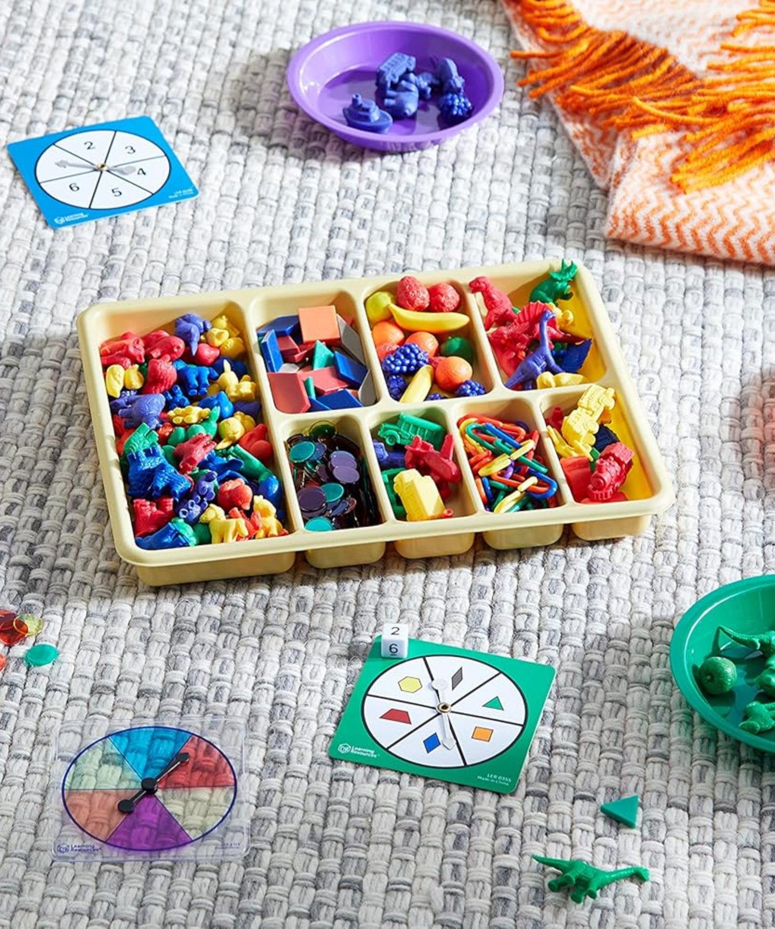 Learning Resources The Original Super Sorting Set, 600+ Pieces, Includes Sorting Bowls & Tray, Ideal for Early Maths, Counting & Classification, Classroom & Home Learning, Ages 3+