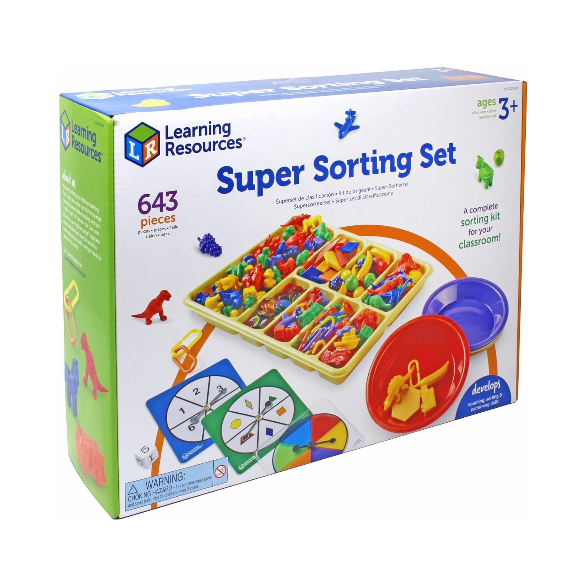 Learning Resources The Original Super Sorting Set, 600+ Pieces, Includes Sorting Bowls & Tray, Ideal for Early Maths, Counting & Classification, Classroom & Home Learning, Ages 3+