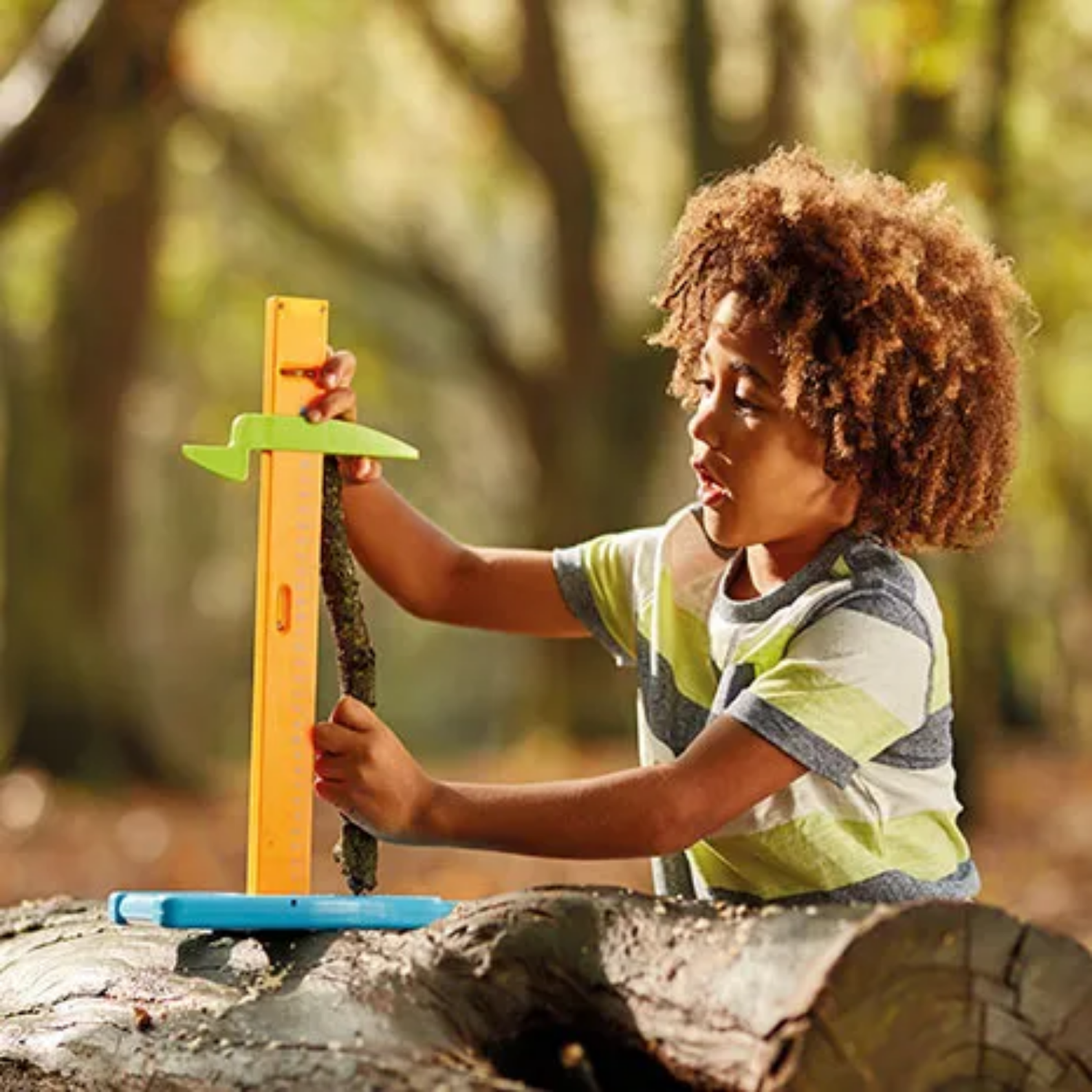 Learning Resources 5-in-1 Outdoor Measure-Mate, Versatile Measuring Tools for Kids, Ideal for Outdoor Learning, Ages 4+, Includes Mesh Bag and Stickers