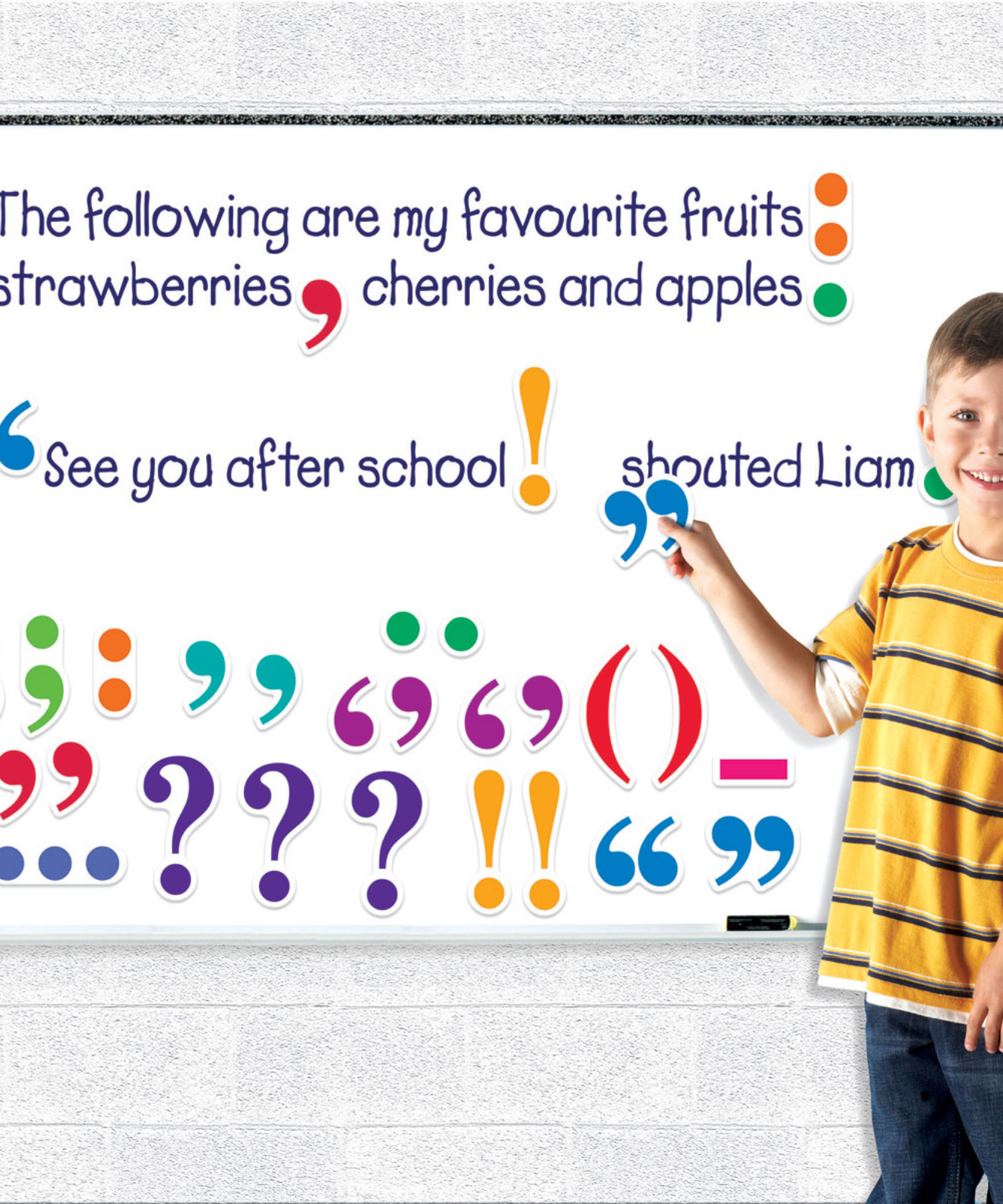 Learning Resources Magnetic Punctuation Demonstration Set, 40 Jumbo Magnetic Punctuation Marks for Whiteboard Use, Ideal for Classroom SPaG Practice, Ages 5 to 9