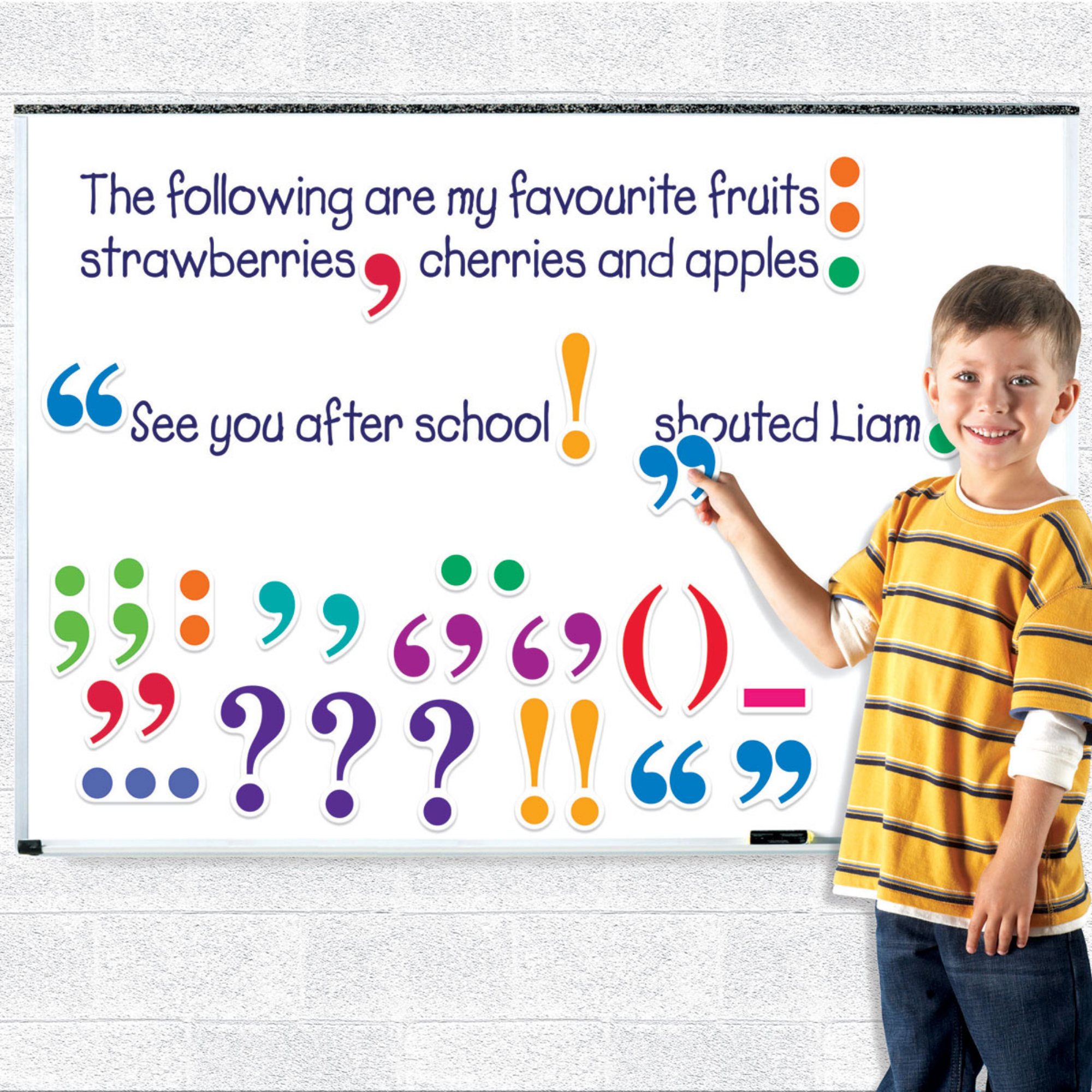 Learning Resources Magnetic Punctuation Demonstration Set, 40 Jumbo Magnetic Punctuation Marks for Whiteboard Use, Ideal for Classroom SPaG Practice, Ages 5 to 9