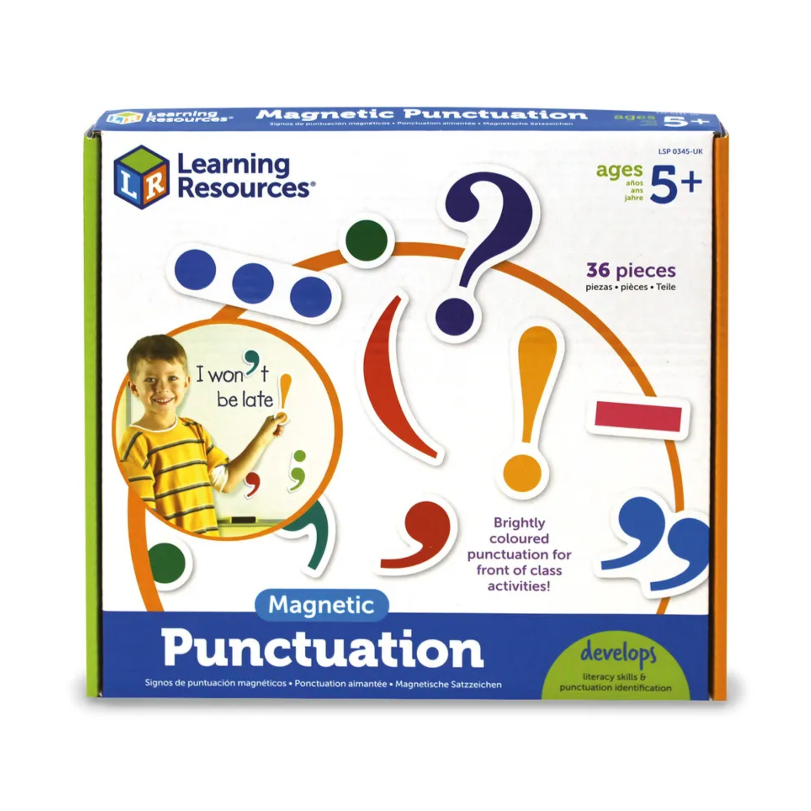 Learning Resources Magnetic Punctuation Demonstration Set, 40 Jumbo Magnetic Punctuation Marks for Whiteboard Use, Ideal for Classroom SPaG Practice, Ages 5 to 9