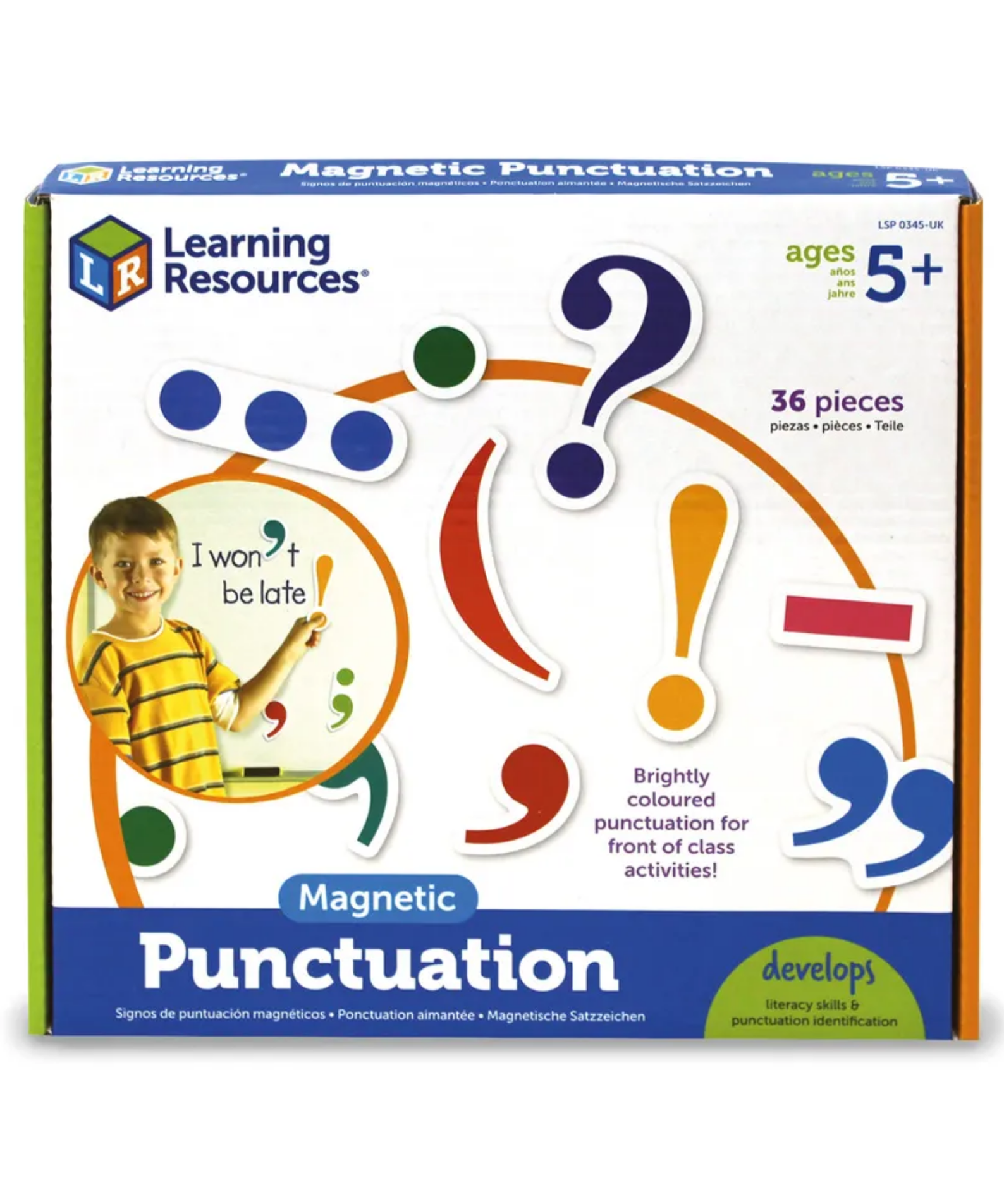 Learning Resources Magnetic Punctuation Demonstration Set, 40 Jumbo Magnetic Punctuation Marks for Whiteboard Use, Ideal for Classroom SPaG Practice, Ages 5 to 9