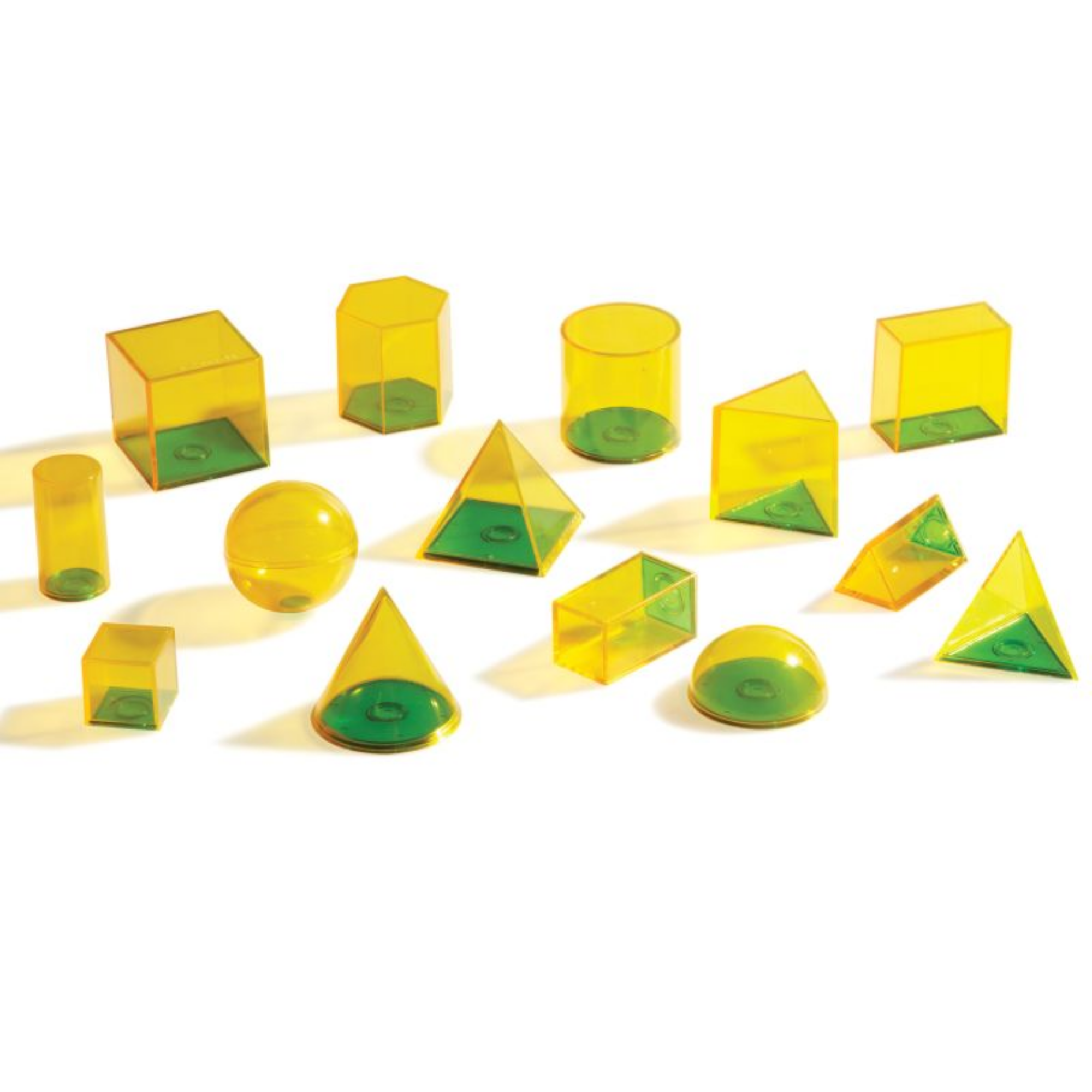 Learning Resources Relational GeoSolids, 3D Transparent Shapes for Teaching Geometry and Volume, Hands-On Math Classroom Resource, Ages 8+, Includes Multilingual Activity Guide