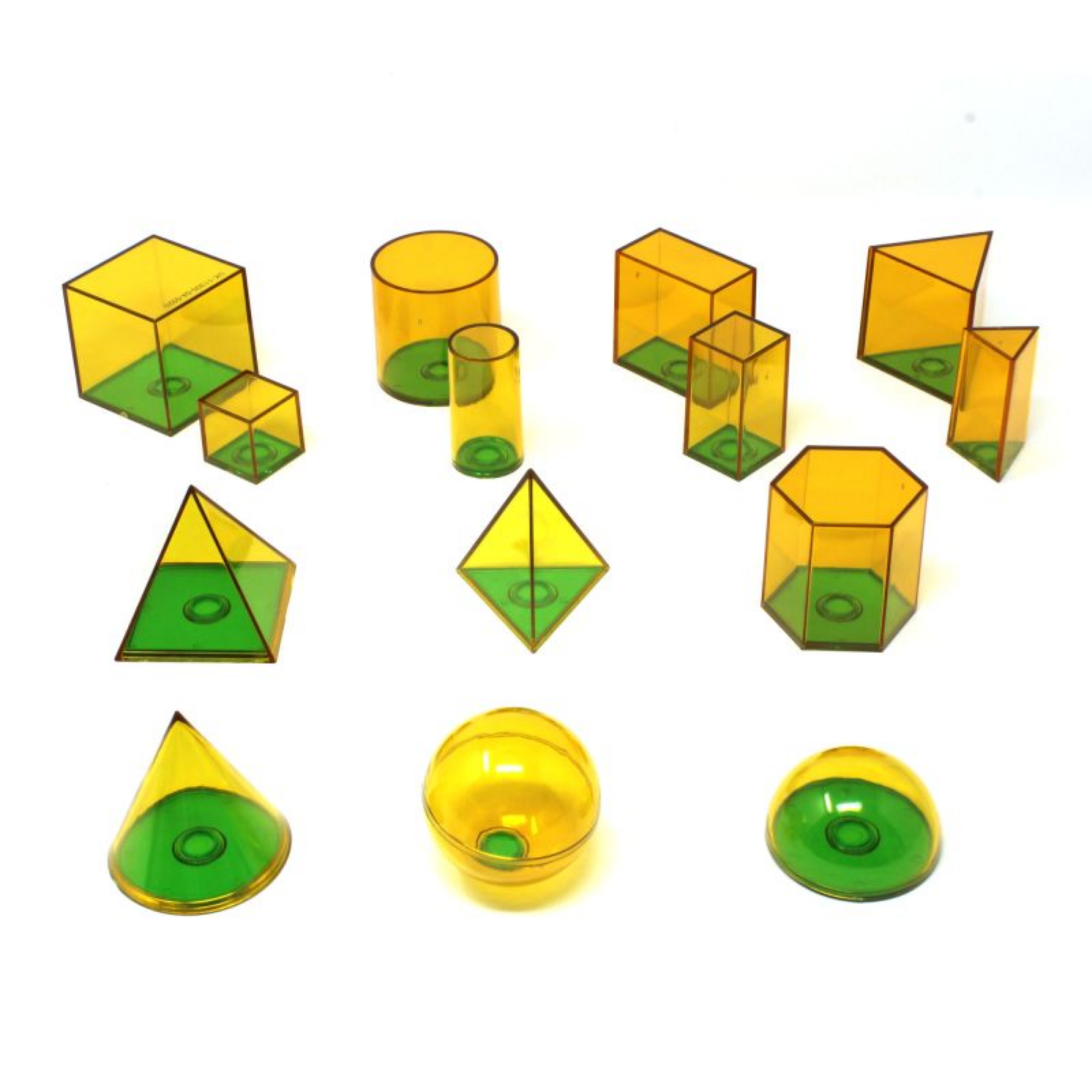 Learning Resources Relational GeoSolids, 3D Transparent Shapes for Teaching Geometry and Volume, Hands-On Math Classroom Resource, Ages 8+, Includes Multilingual Activity Guide
