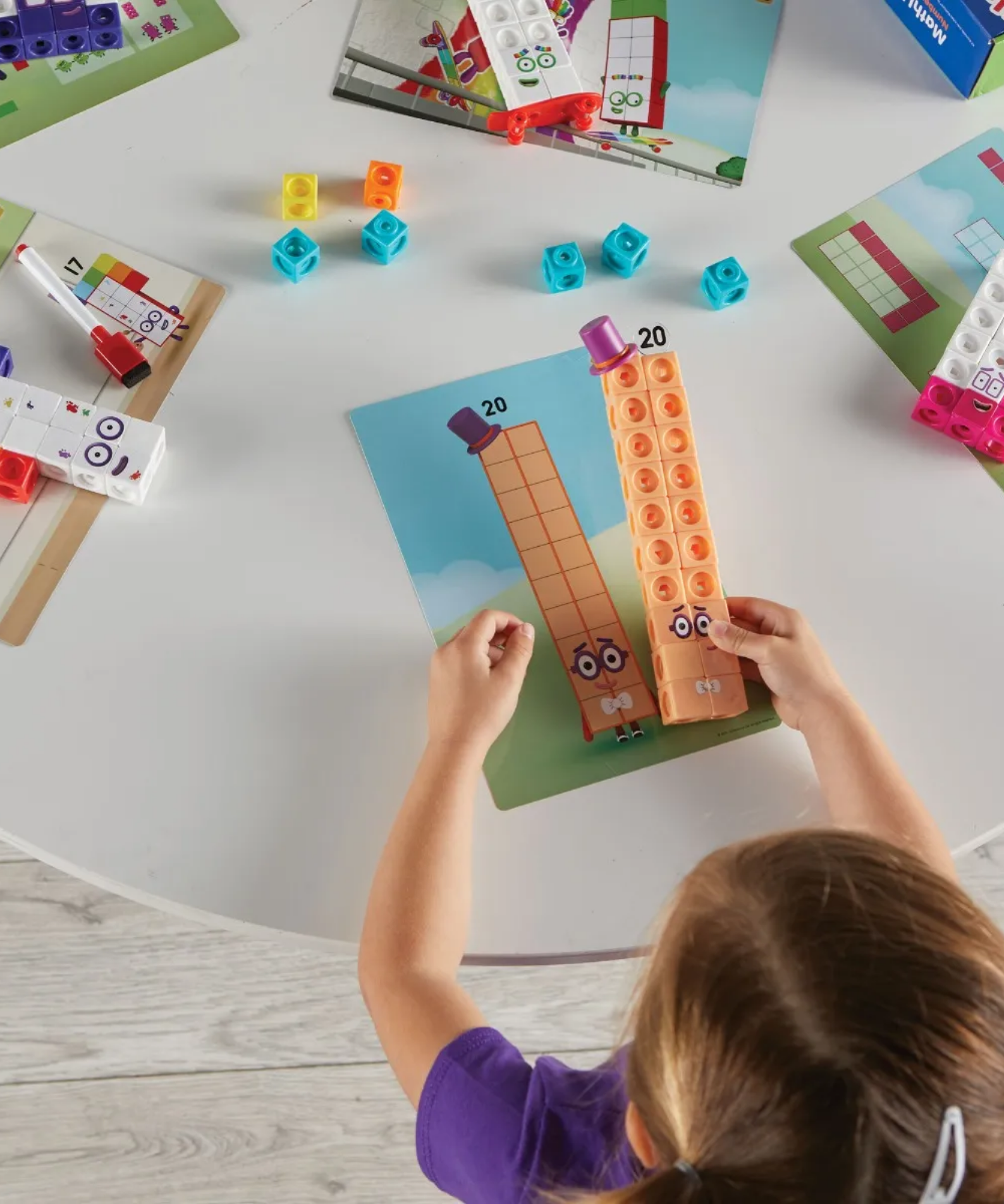 Learning Resources MathLink Cubes Numberblocks 11-20 Activity Set, Build Numberblocks, Explore Early Maths Skills, 30 Fun Activities, Includes Accessories, Character Cards, and More