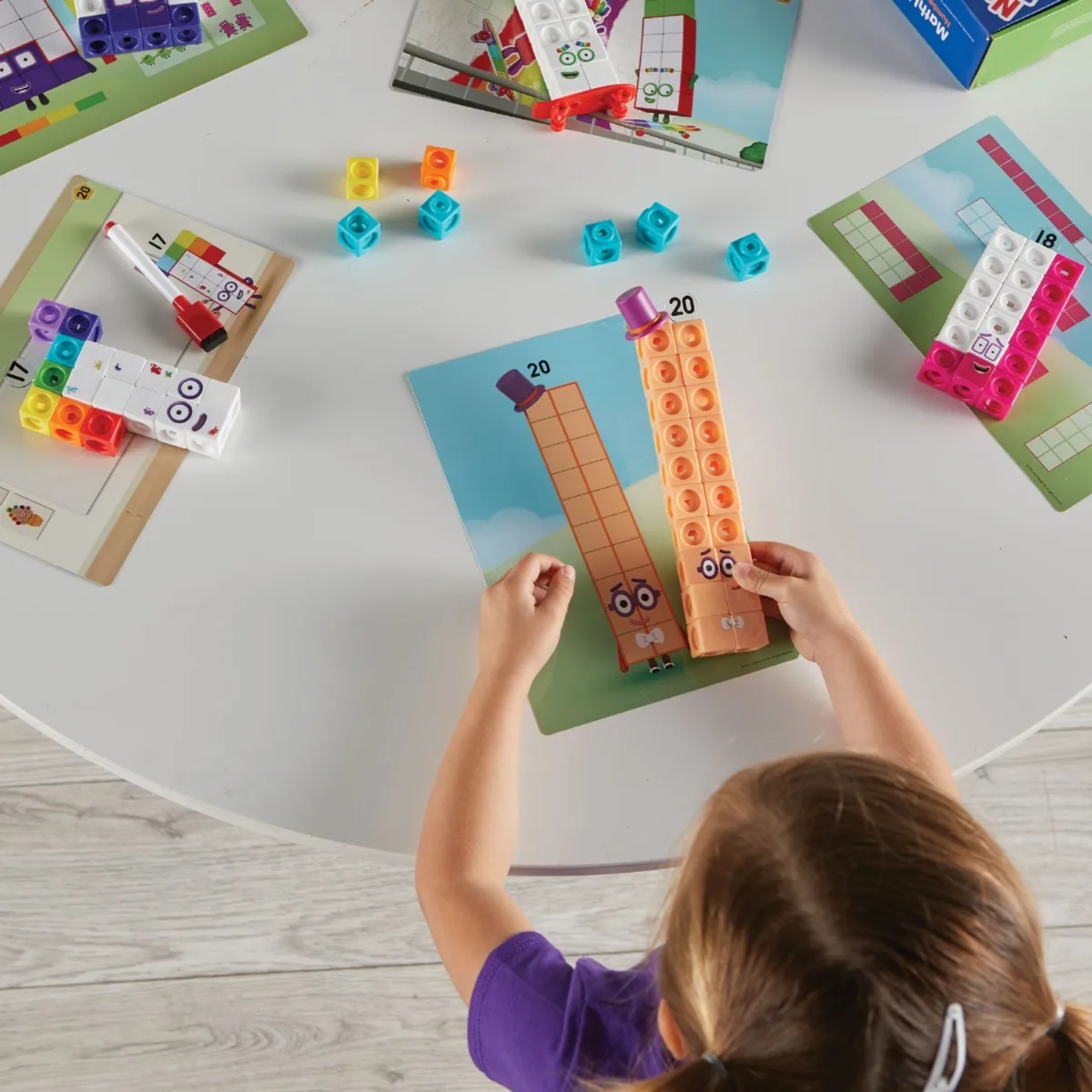 Learning Resources MathLink Cubes Numberblocks 11-20 Activity Set, Build Numberblocks, Explore Early Maths Skills, 30 Fun Activities, Includes Accessories, Character Cards, and More
