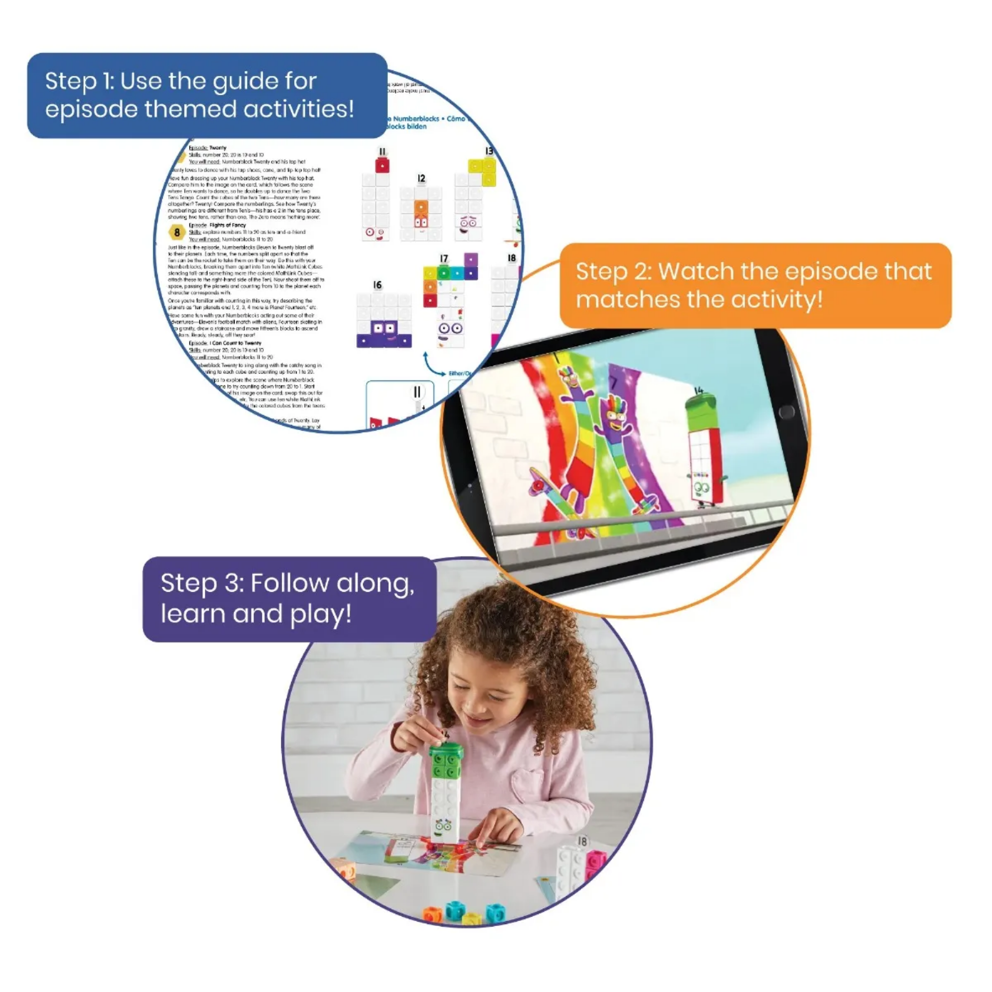 Learning Resources MathLink Cubes Numberblocks 11-20 Activity Set, Build Numberblocks, Explore Early Maths Skills, 30 Fun Activities, Includes Accessories, Character Cards, and More