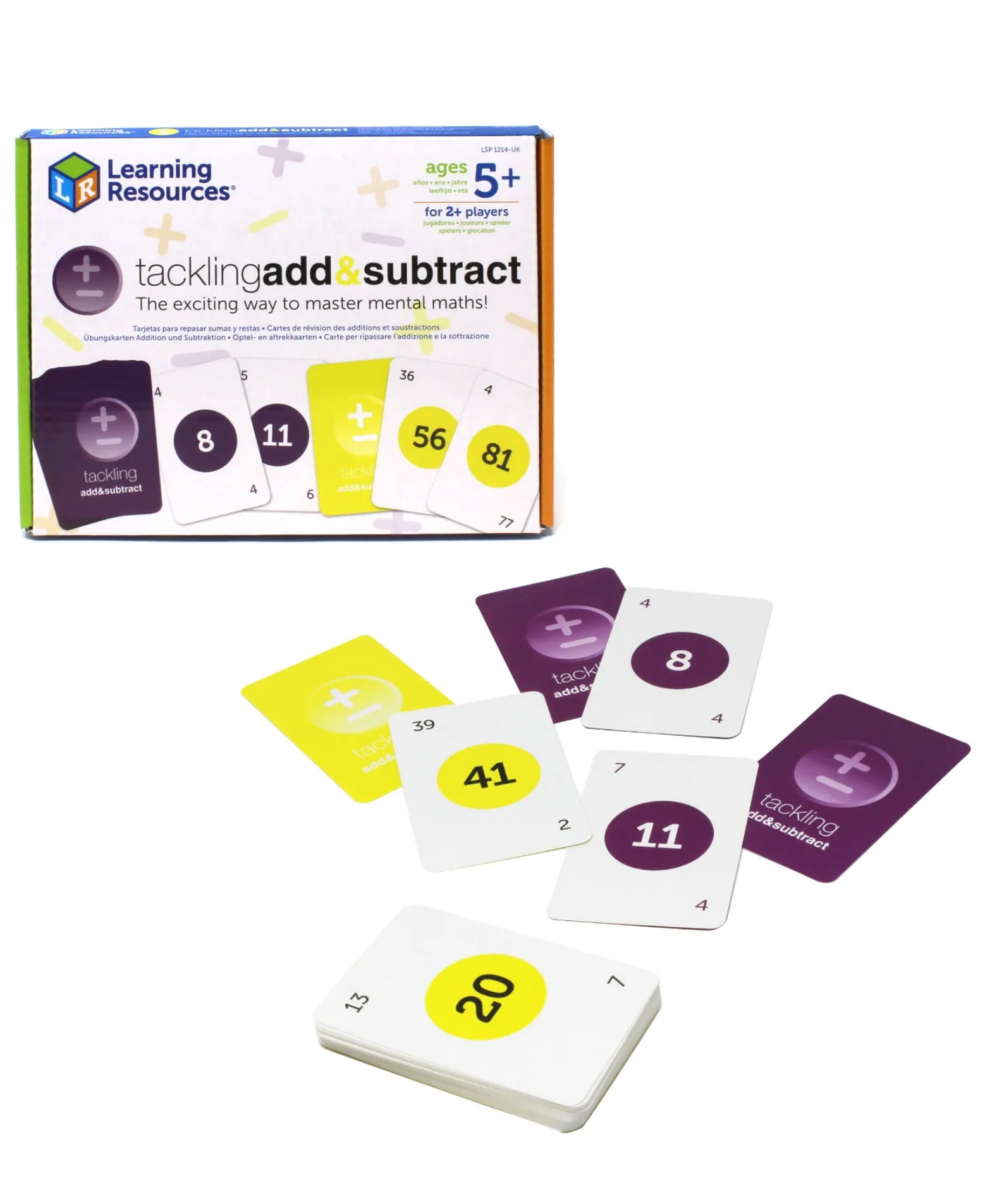 Learning Resources Tackling Add & Subtract Student Set, Addition and Subtraction Card Game for Mental Maths Fluency, 84 Colour-Coded Cards, Ideal for Home or Classroom, Ages 6+