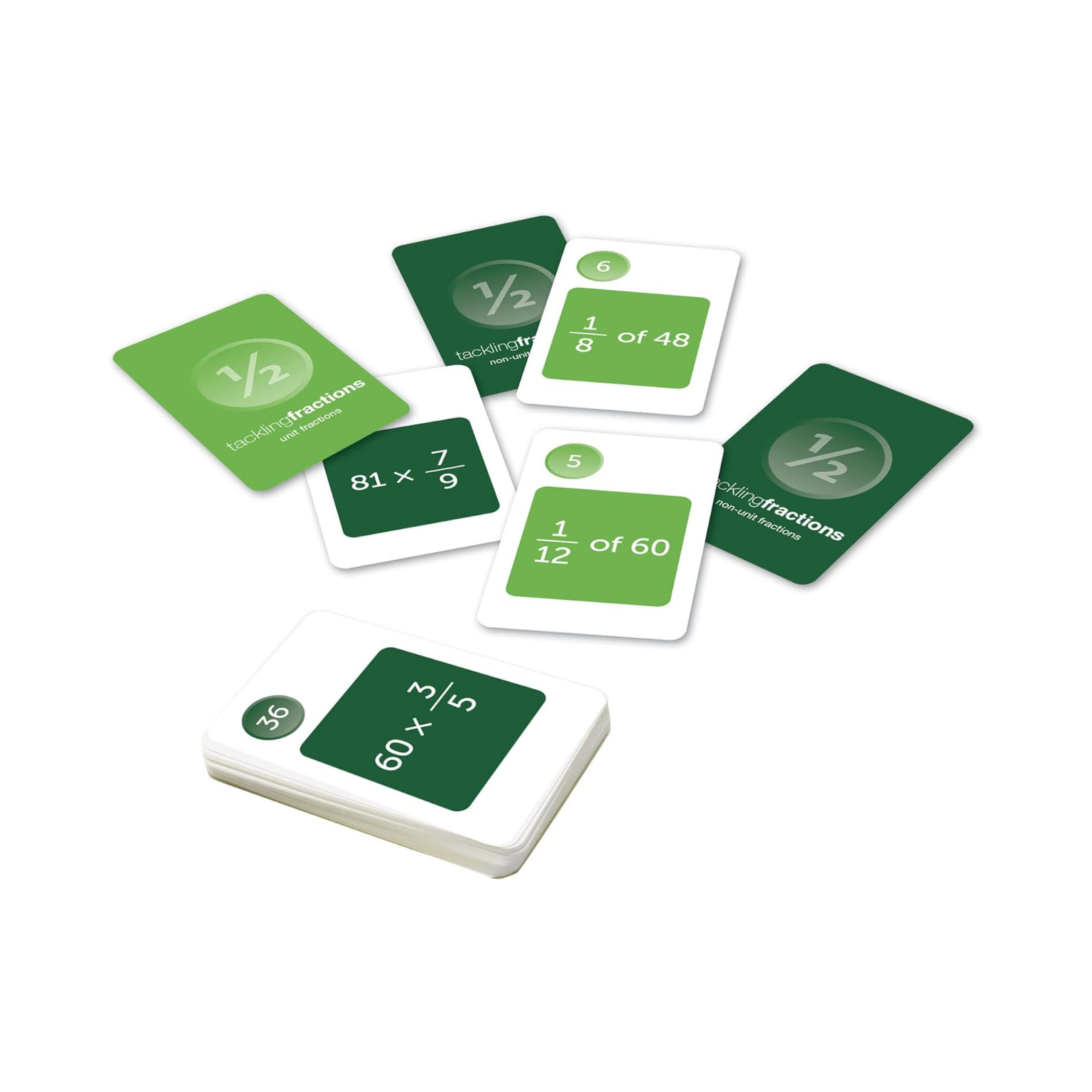 Learning Resources Tacklingfractions Student Set, Fun Fractions Card Game, Maths Learning for Kids, 84 Cards & Teacher Guide, Ages 6+ - Quick Learning