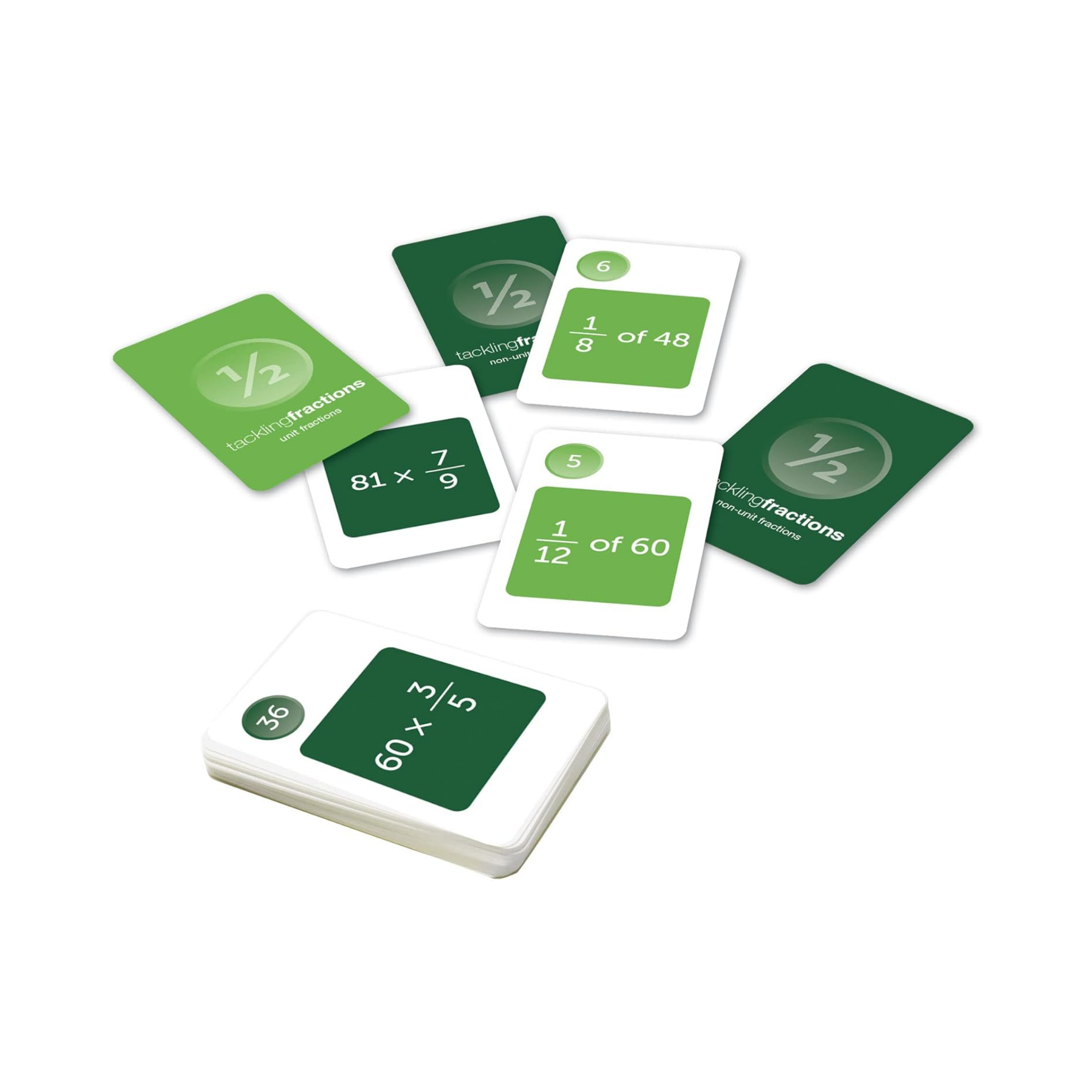 Learning Resources Tacklingfractions Student Set, Fun Fractions Card Game, Maths Learning for Kids, 84 Cards & Teacher Guide, Ages 6+