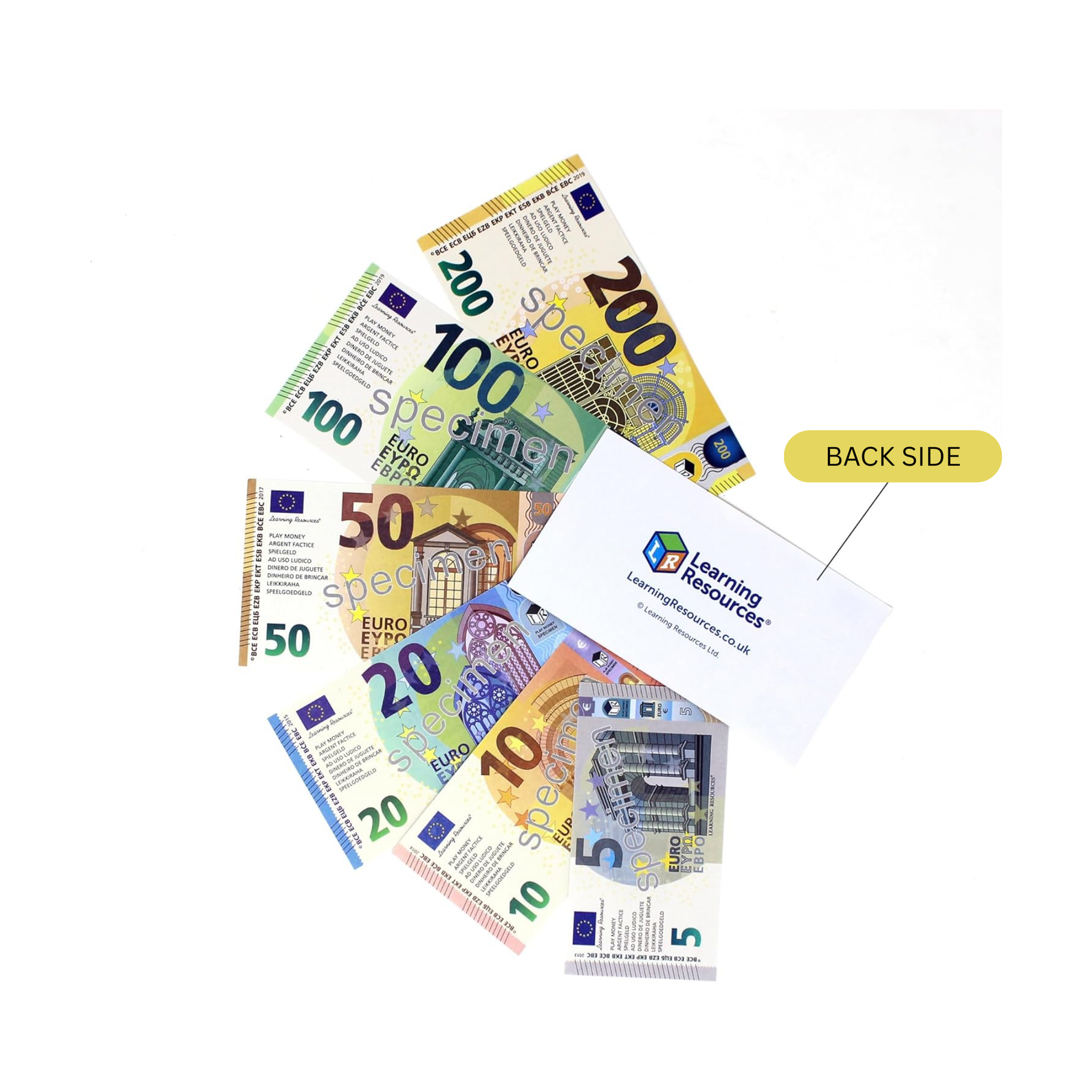 Learning Resources Euro Money Pack, 60 Realistic Notes, Ages 5+, Hands-On Money Recognition & Math Skills - Quick Learning